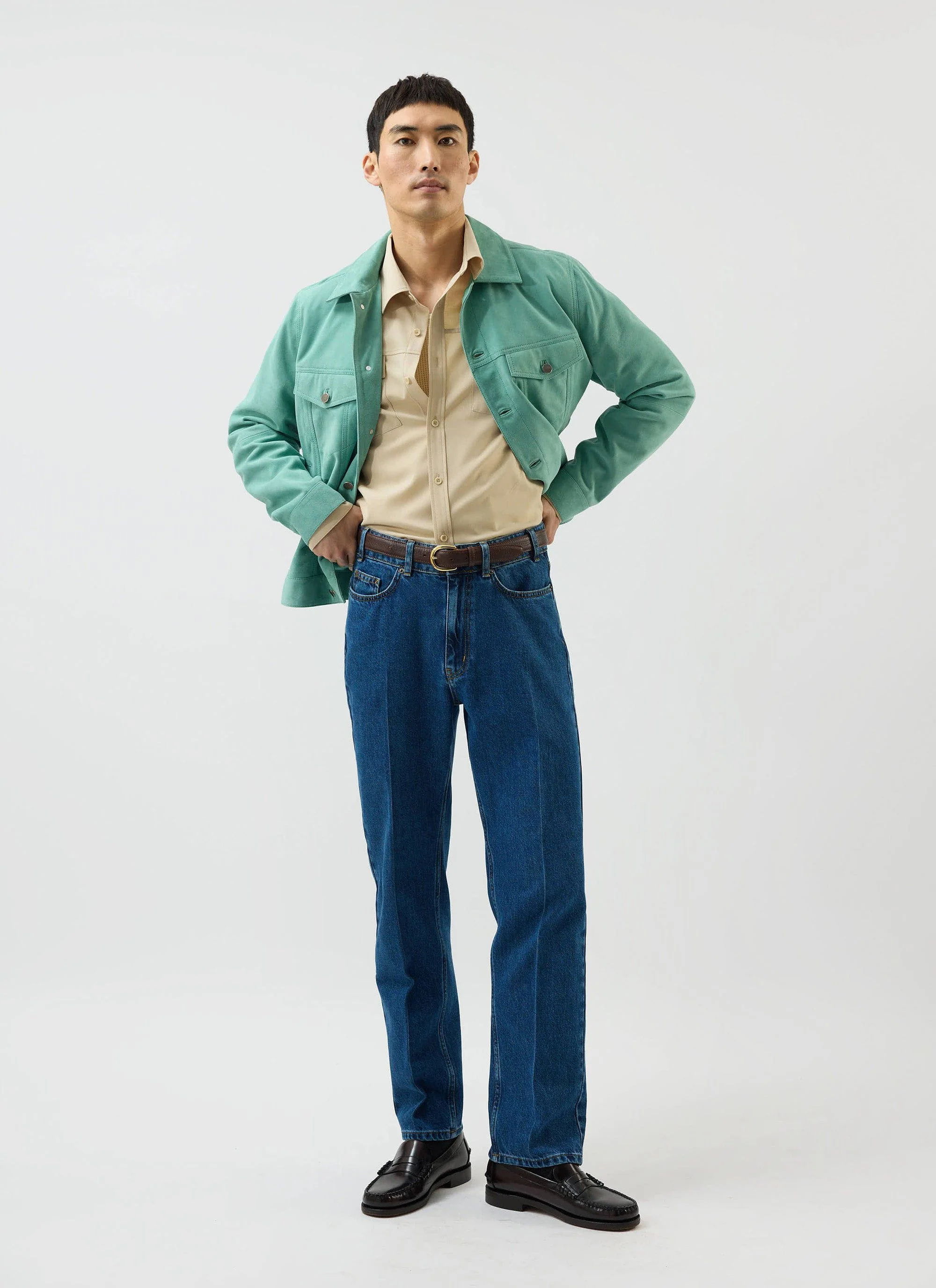 Suede Western Jacket | Percival x Warren | Mint Green - Image 5