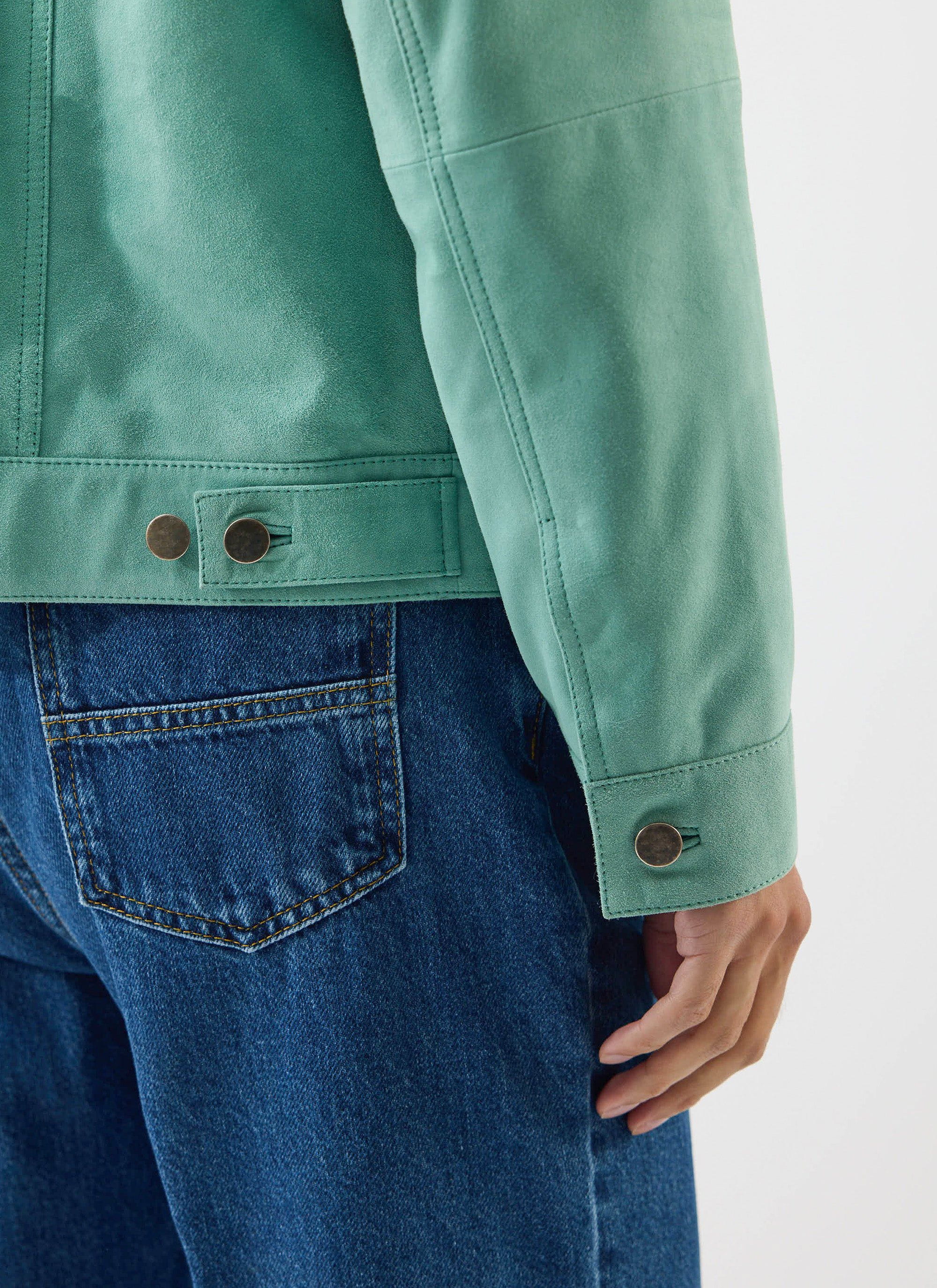 Suede Western Jacket | Percival x Warren | Mint Green - Image 8