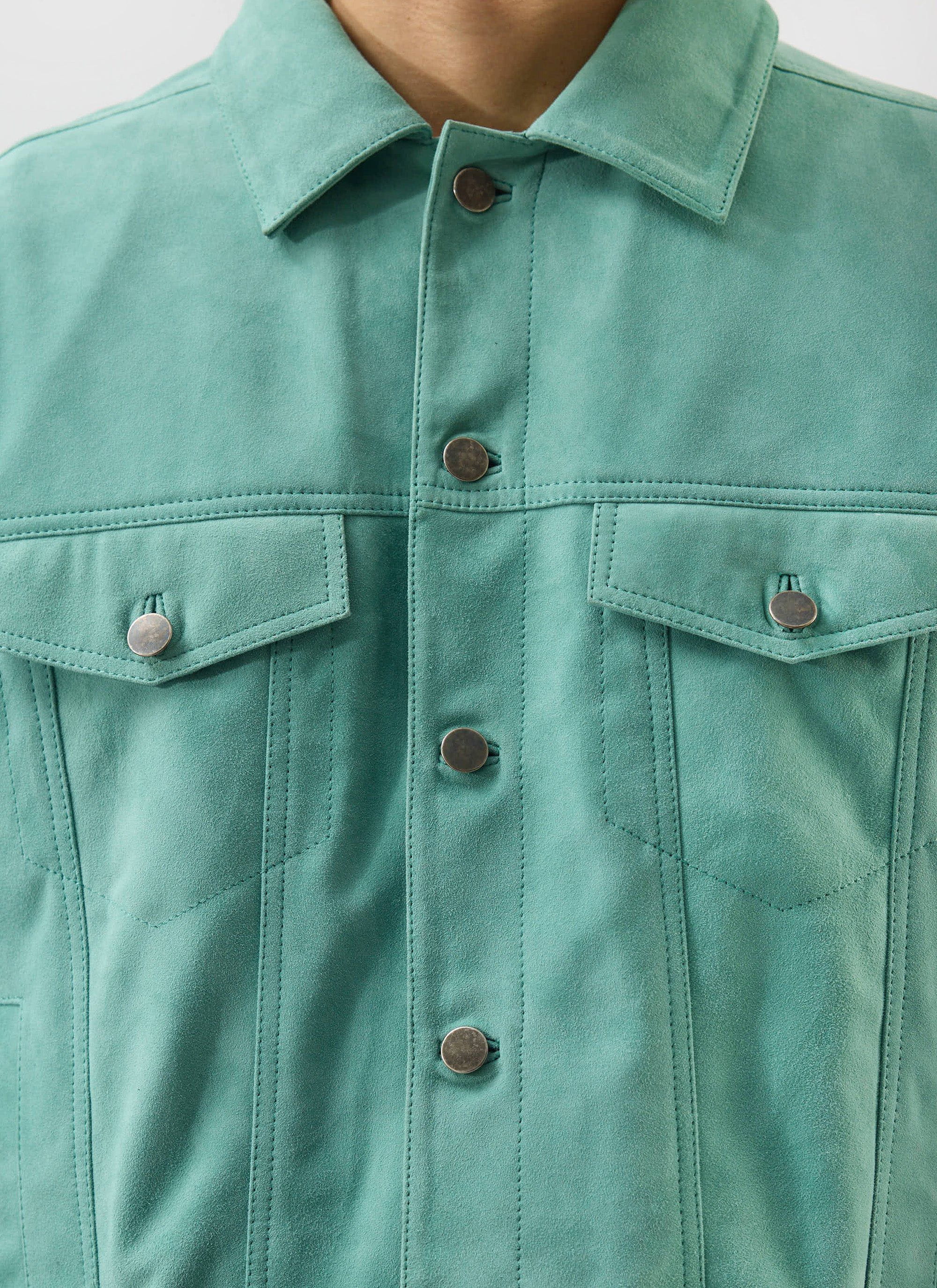 Suede Western Jacket | Percival x Warren | Mint Green - Image 9