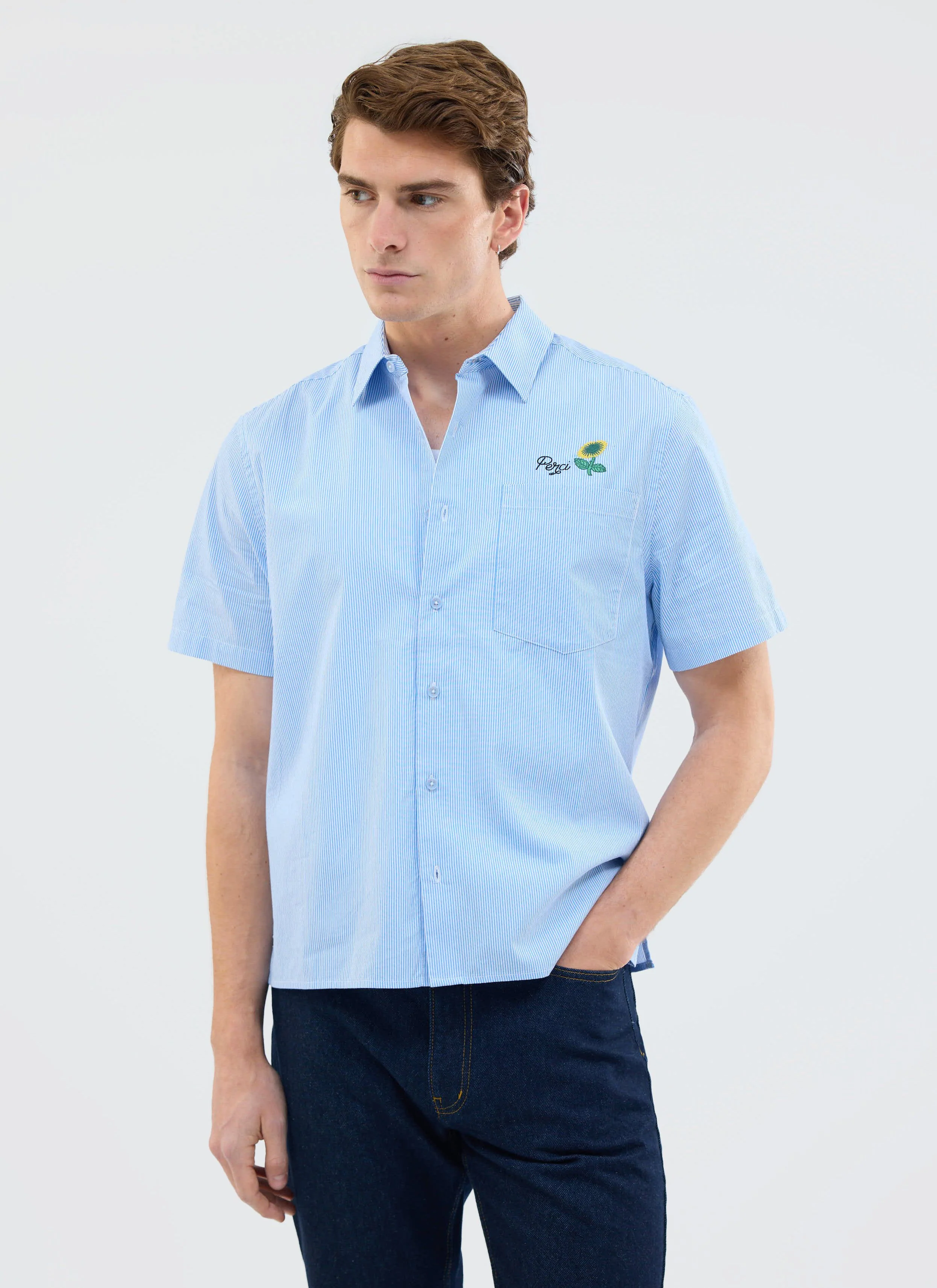Sunflower Stripe Shirt | Cotton | Blue Stripe - Image 4