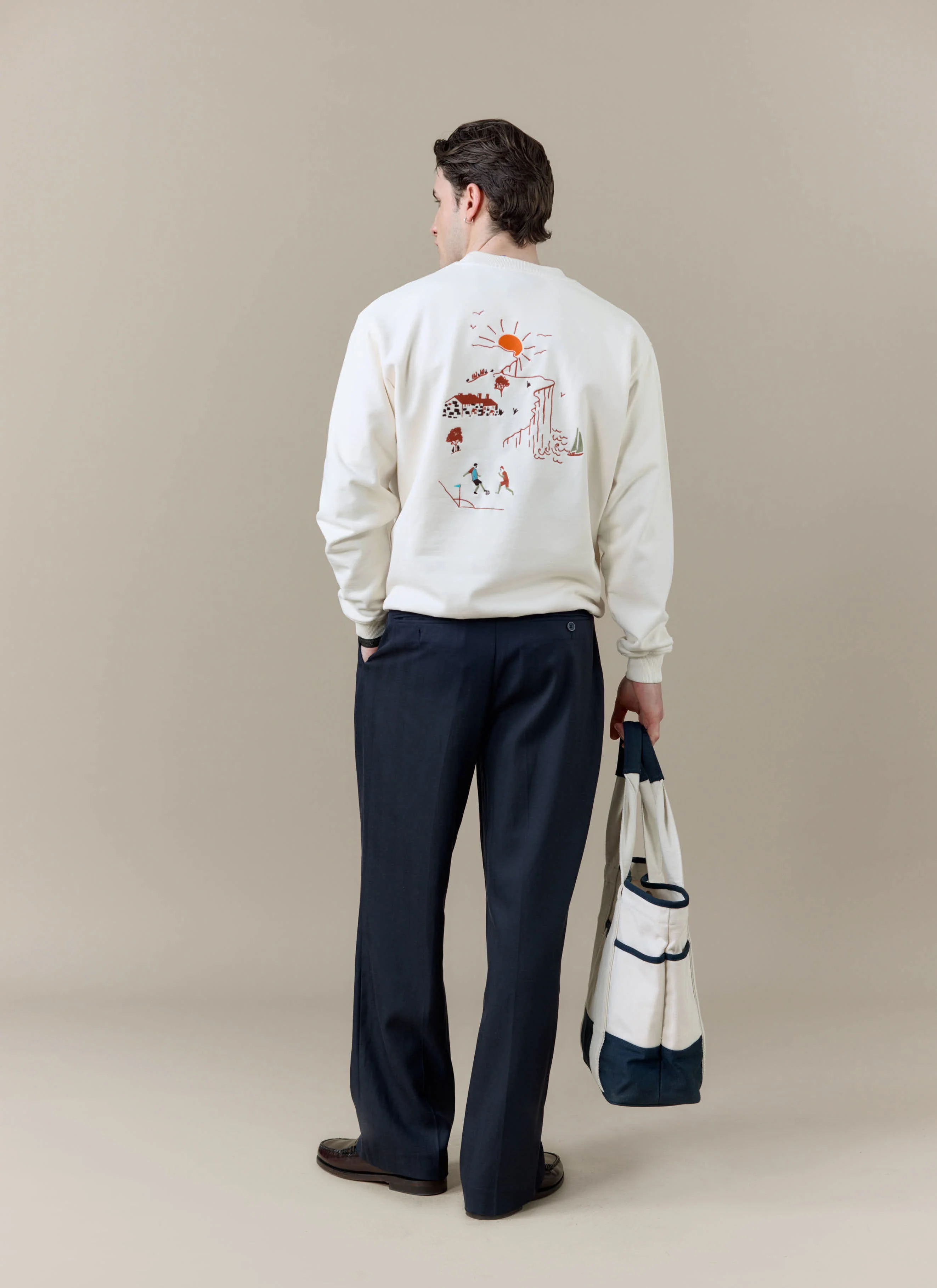 Tote Bag | Brighton & Hove Albion F.C. x Percival | Cream Navy - Image 3