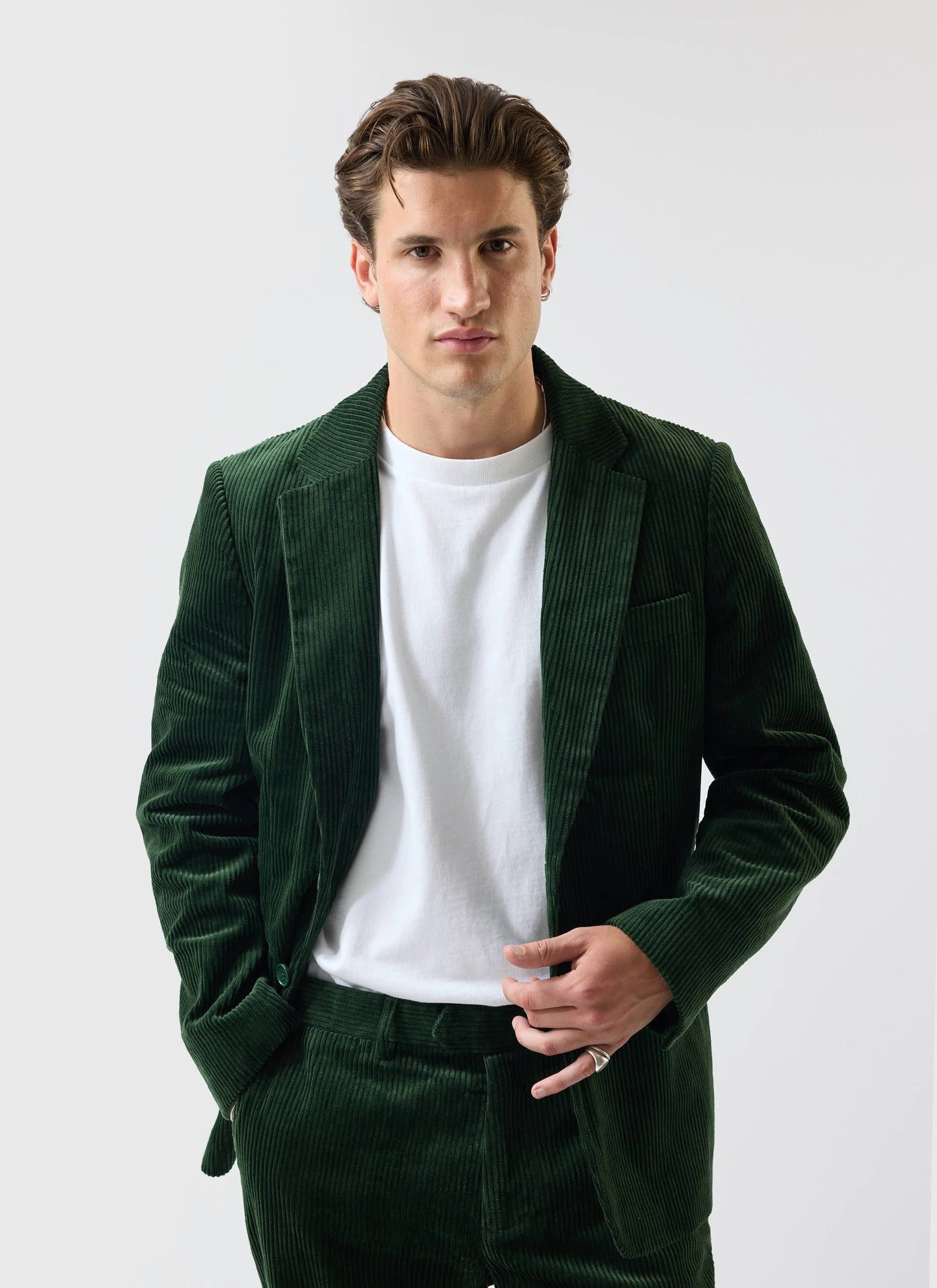 Tailored Blazer | Chunky Cord | Forest - Image 2