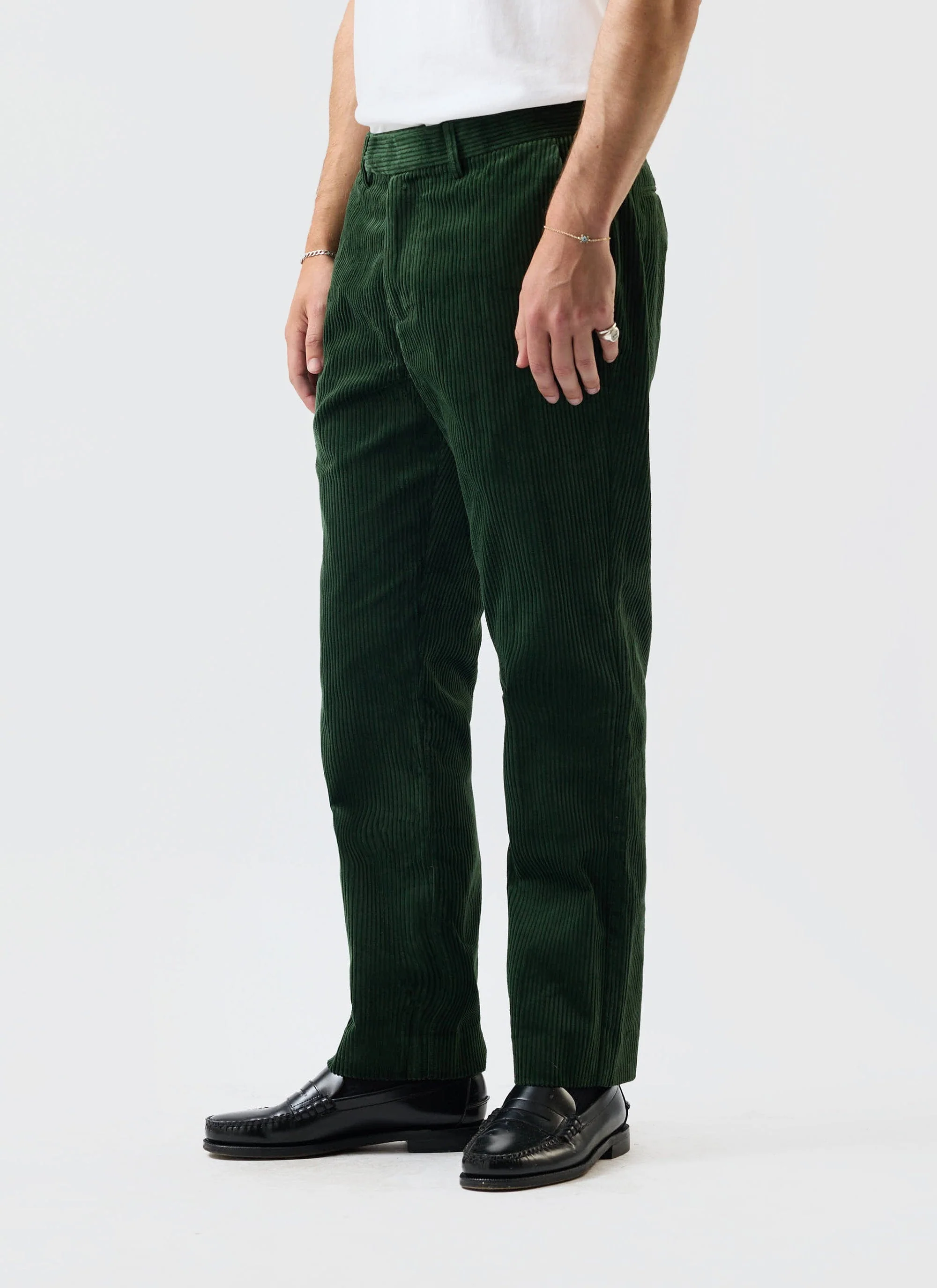 Tailored Chunky Cord Trousers | Forest - Image 4