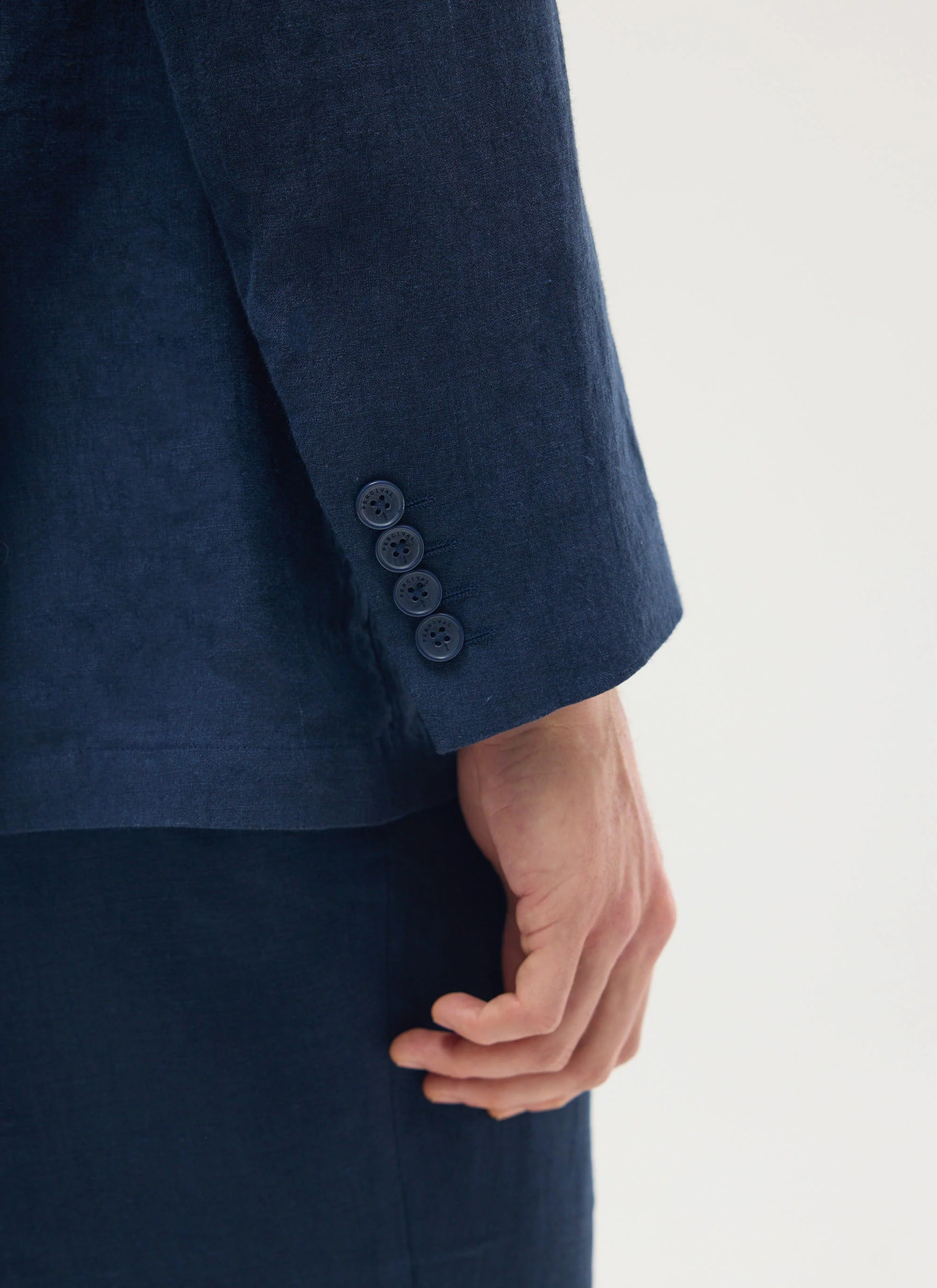Tailored Double Breasted Blazer | Linen | Navy - Image 11