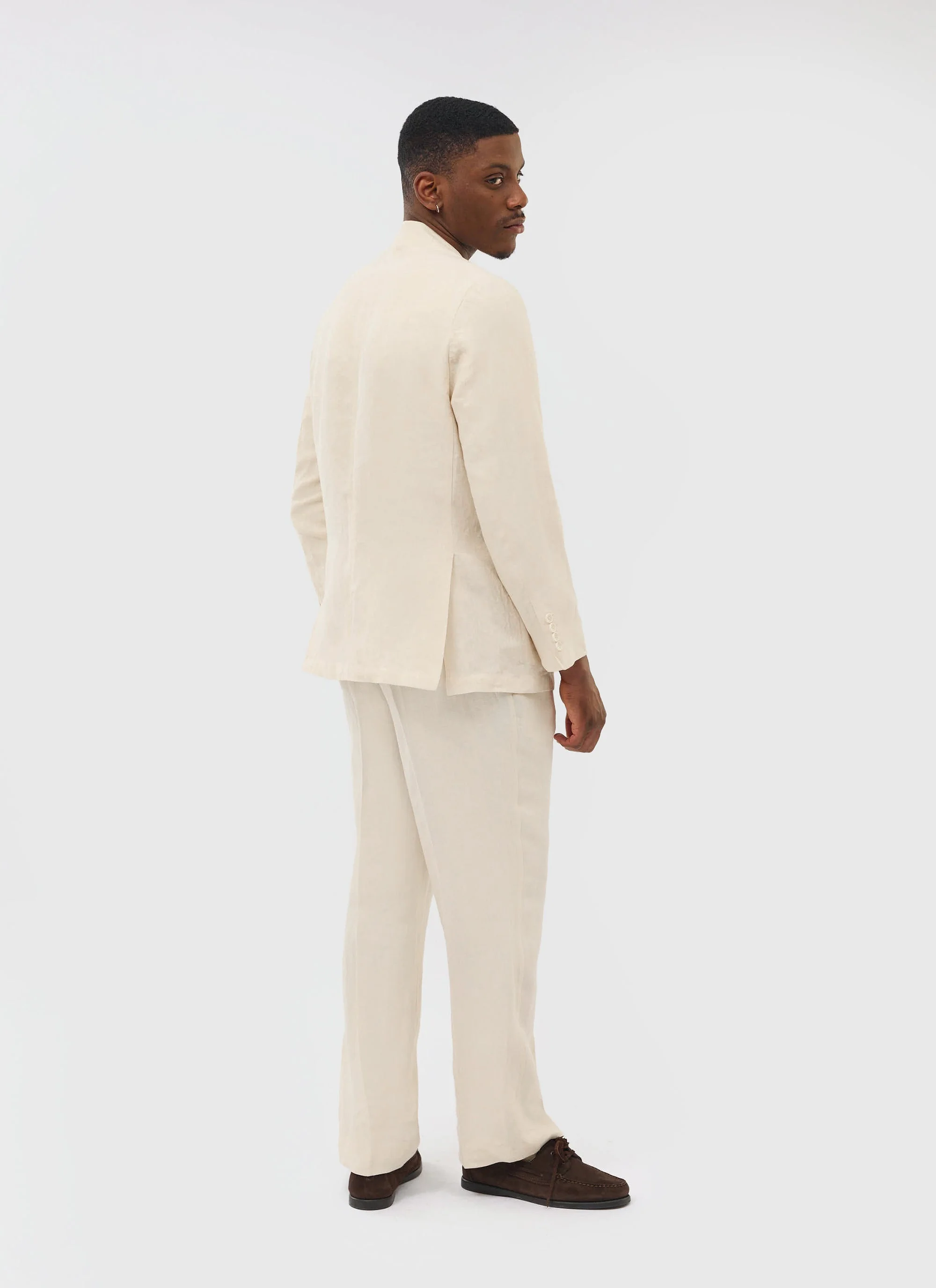 Tailored Double Breasted Blazer | Linen | Cream - Image 5