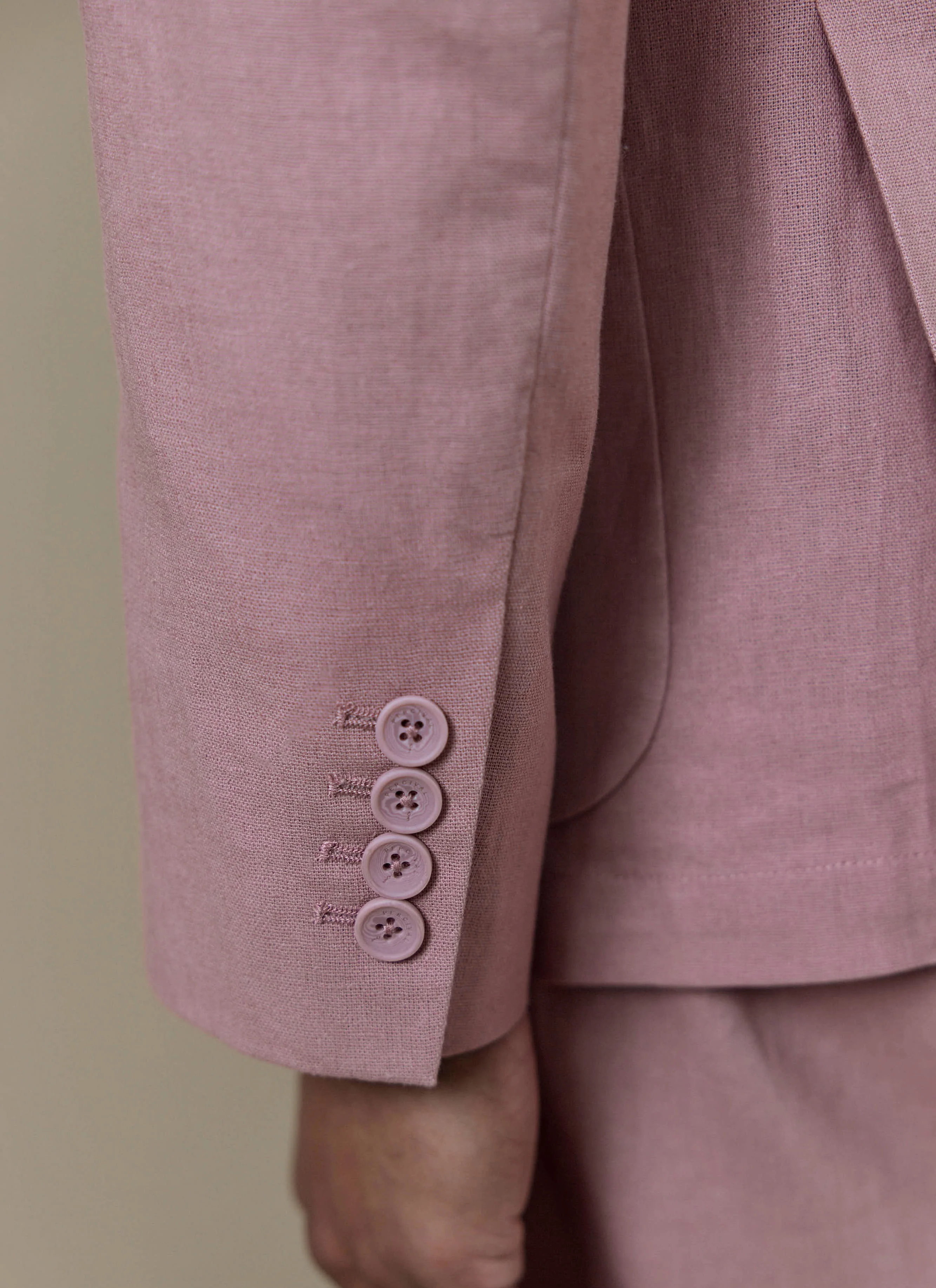 Tailored Blazer | Linen | Dusty Pink - Image 4