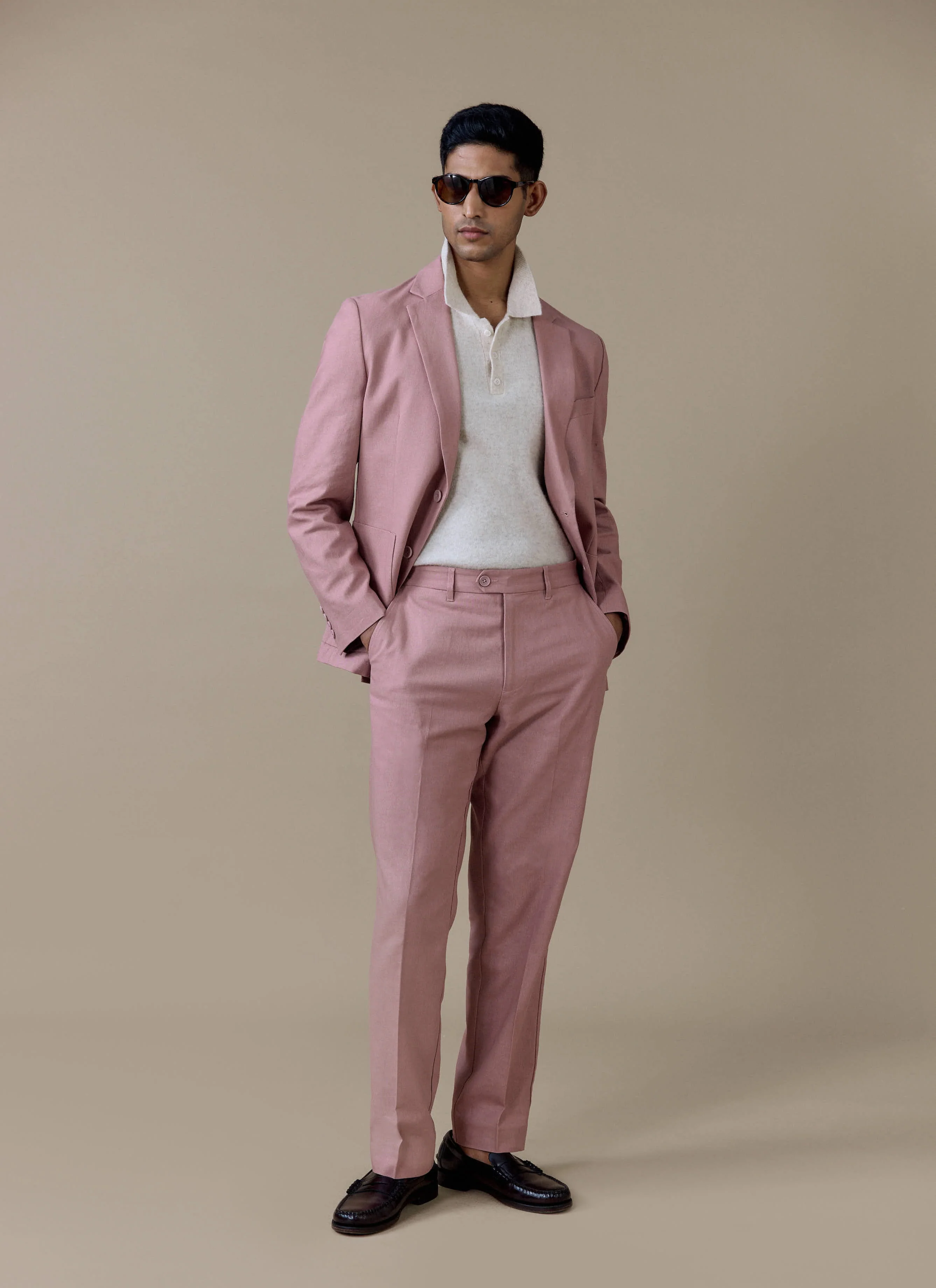 Tailored Blazer | Linen | Dusty Pink - Image 7