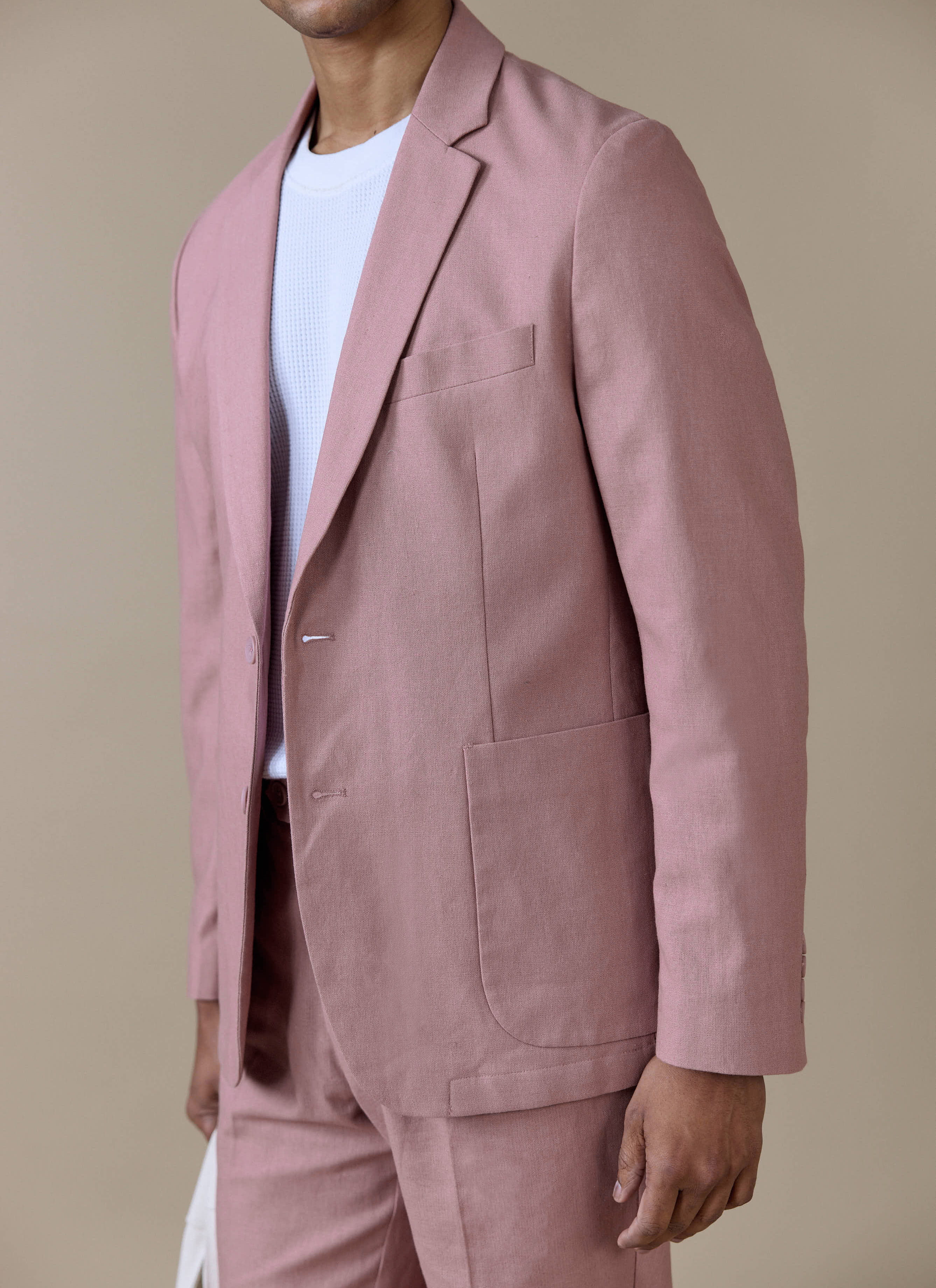 Tailored Blazer | Linen | Dusty Pink - Image 9