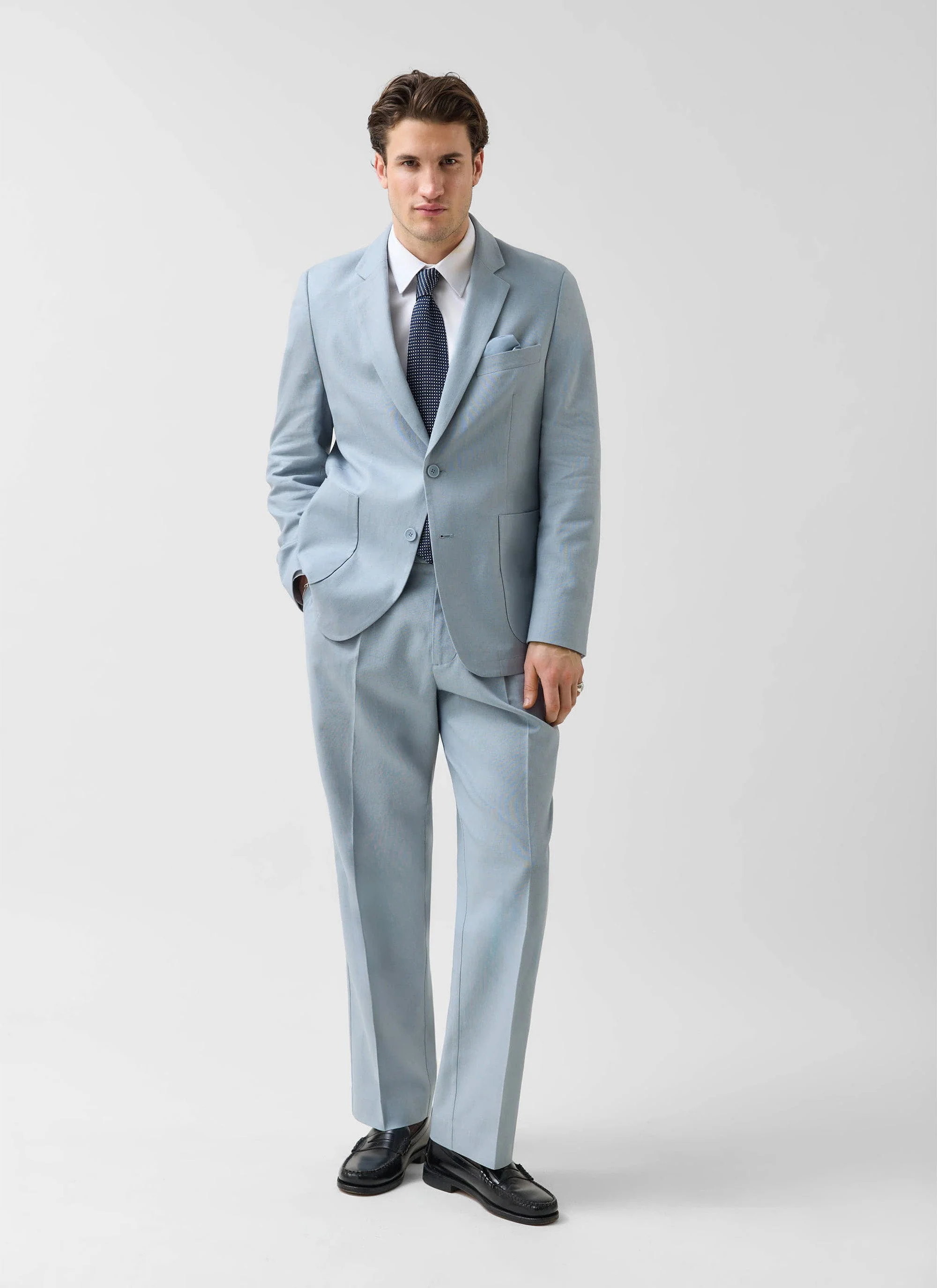 Tailored Linen Blazer | Light Blue - Image 9