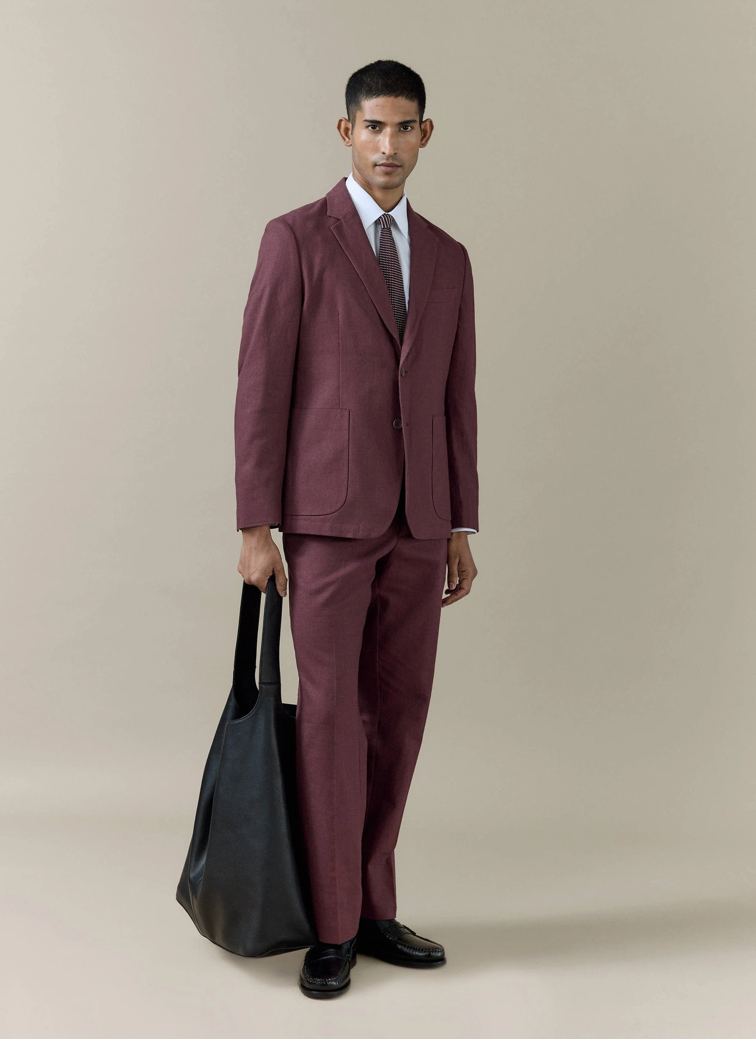 Tailored Blazer | Linen | Merlot - Image 5