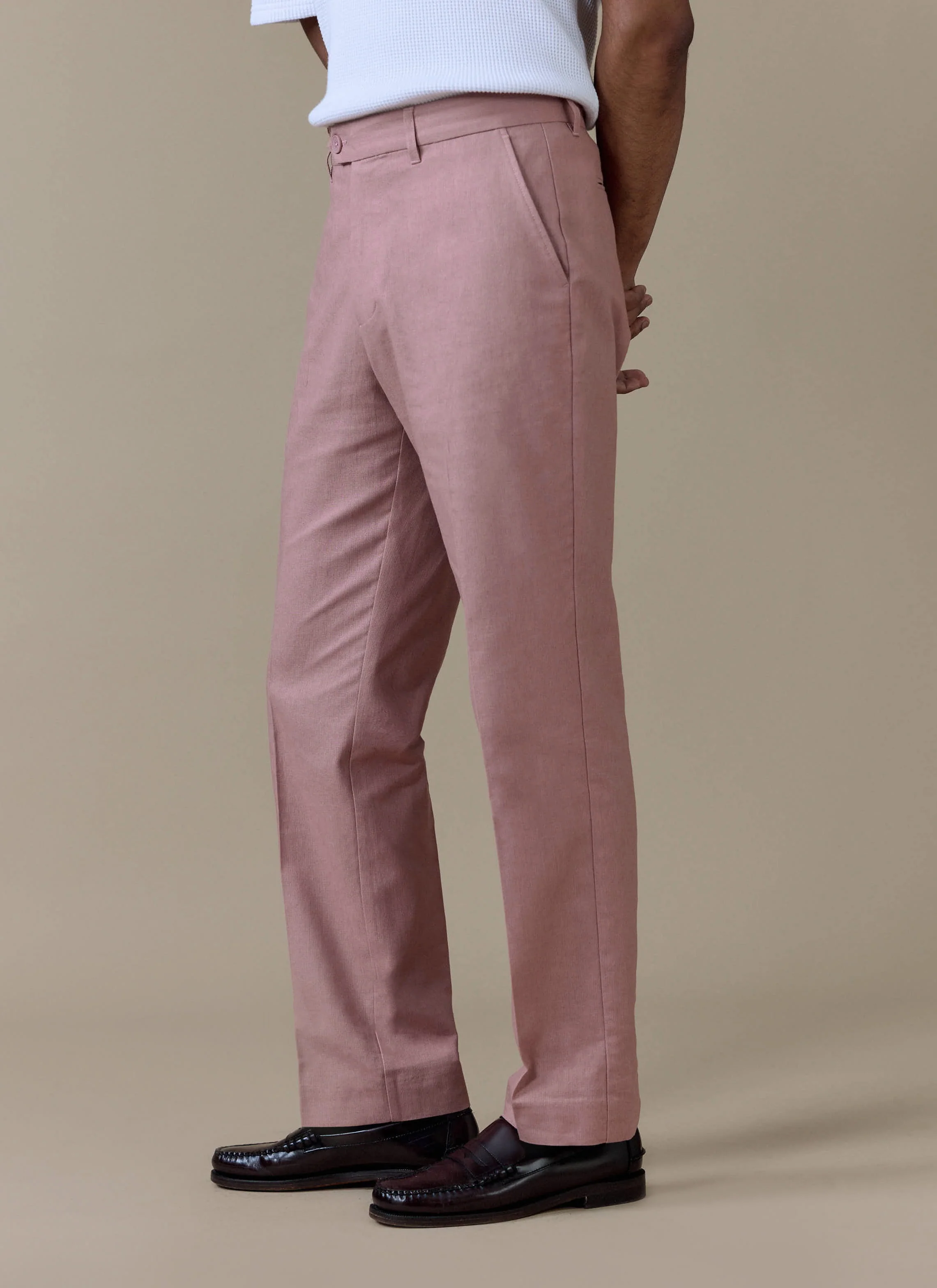 Tailored Trousers | Linen | Dusty Pink - Image 4