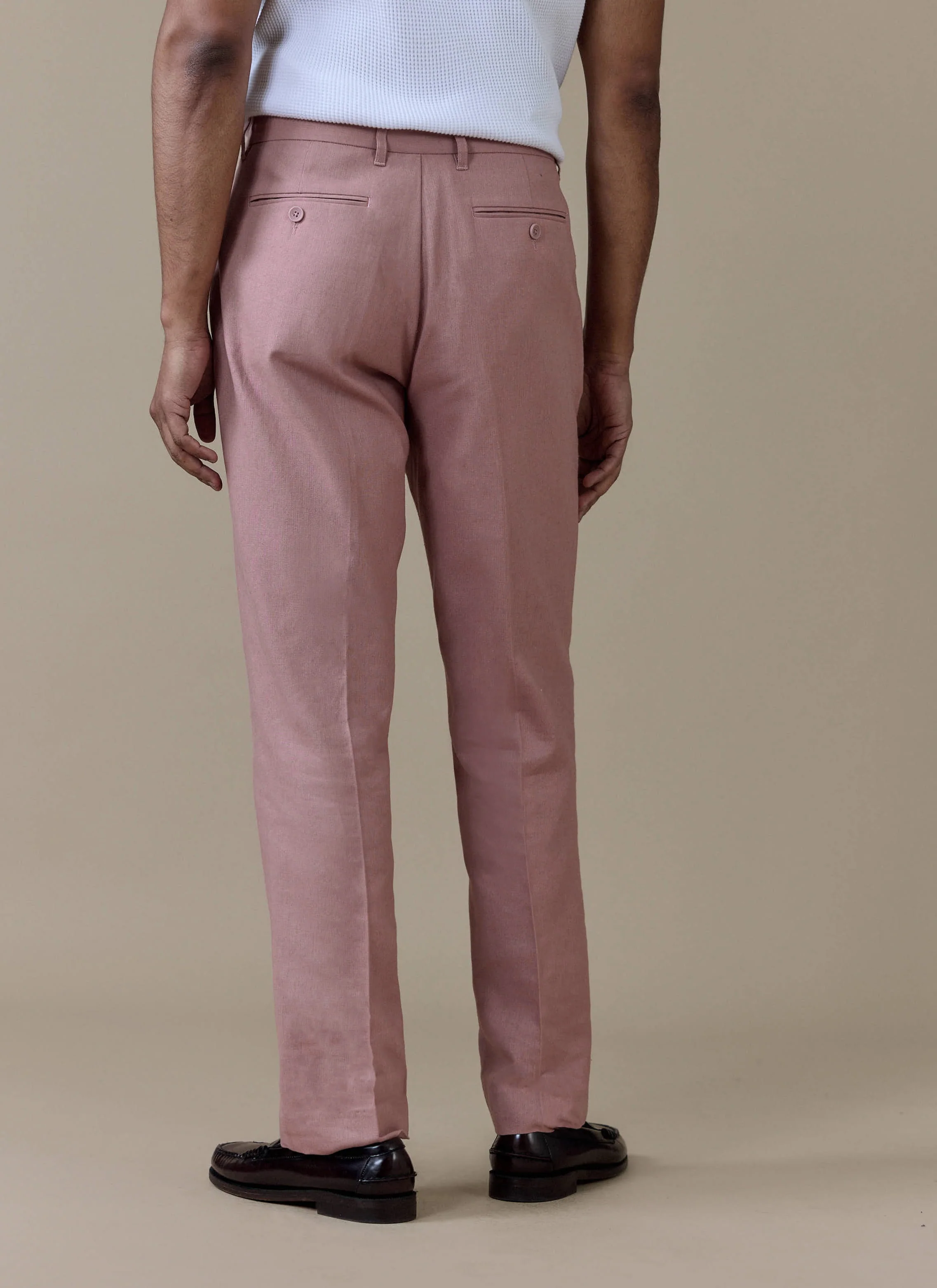 Tailored Trousers | Linen | Dusty Pink - Image 5