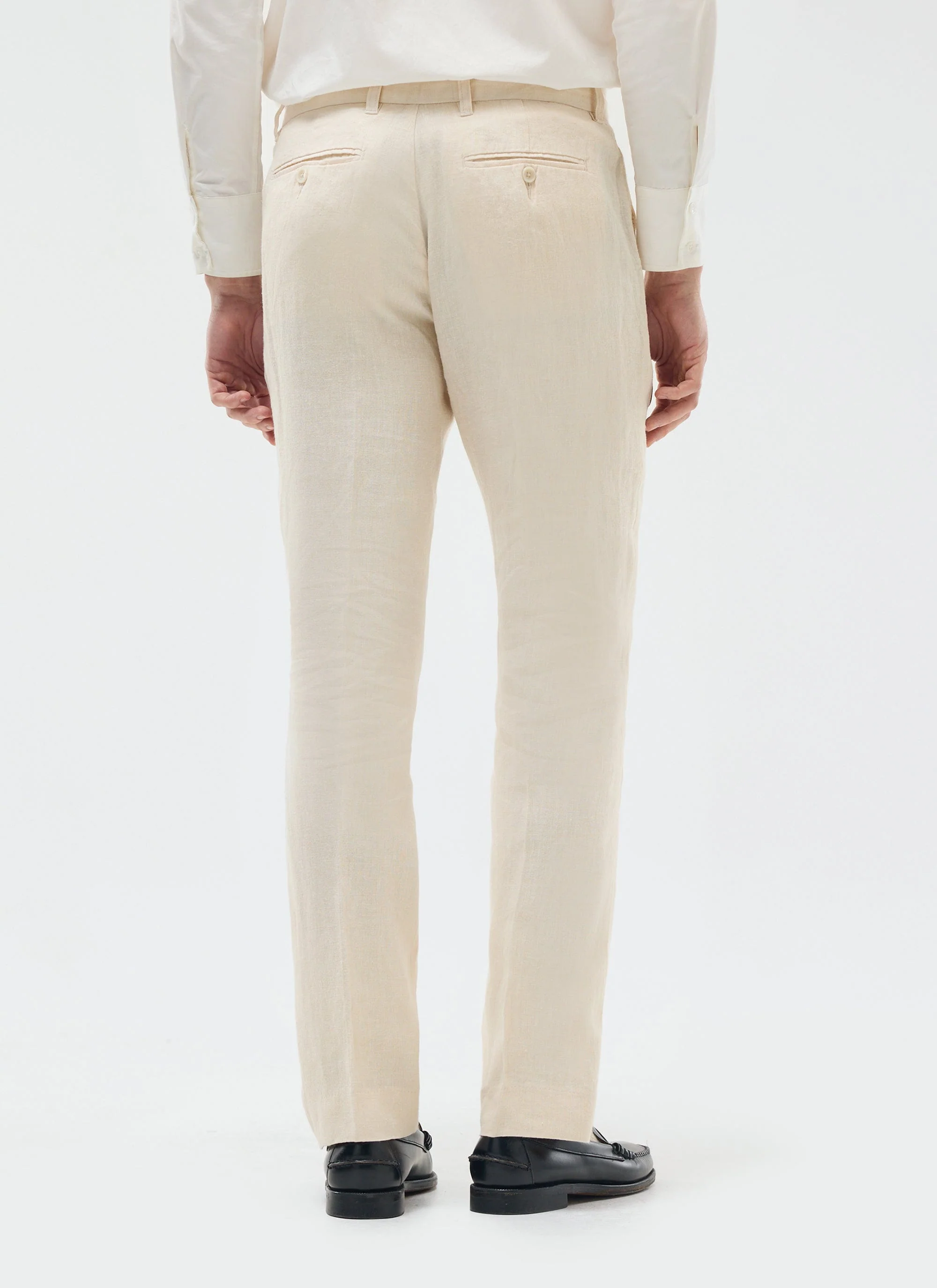 Tailored Linen Trousers | Cream - Image 6