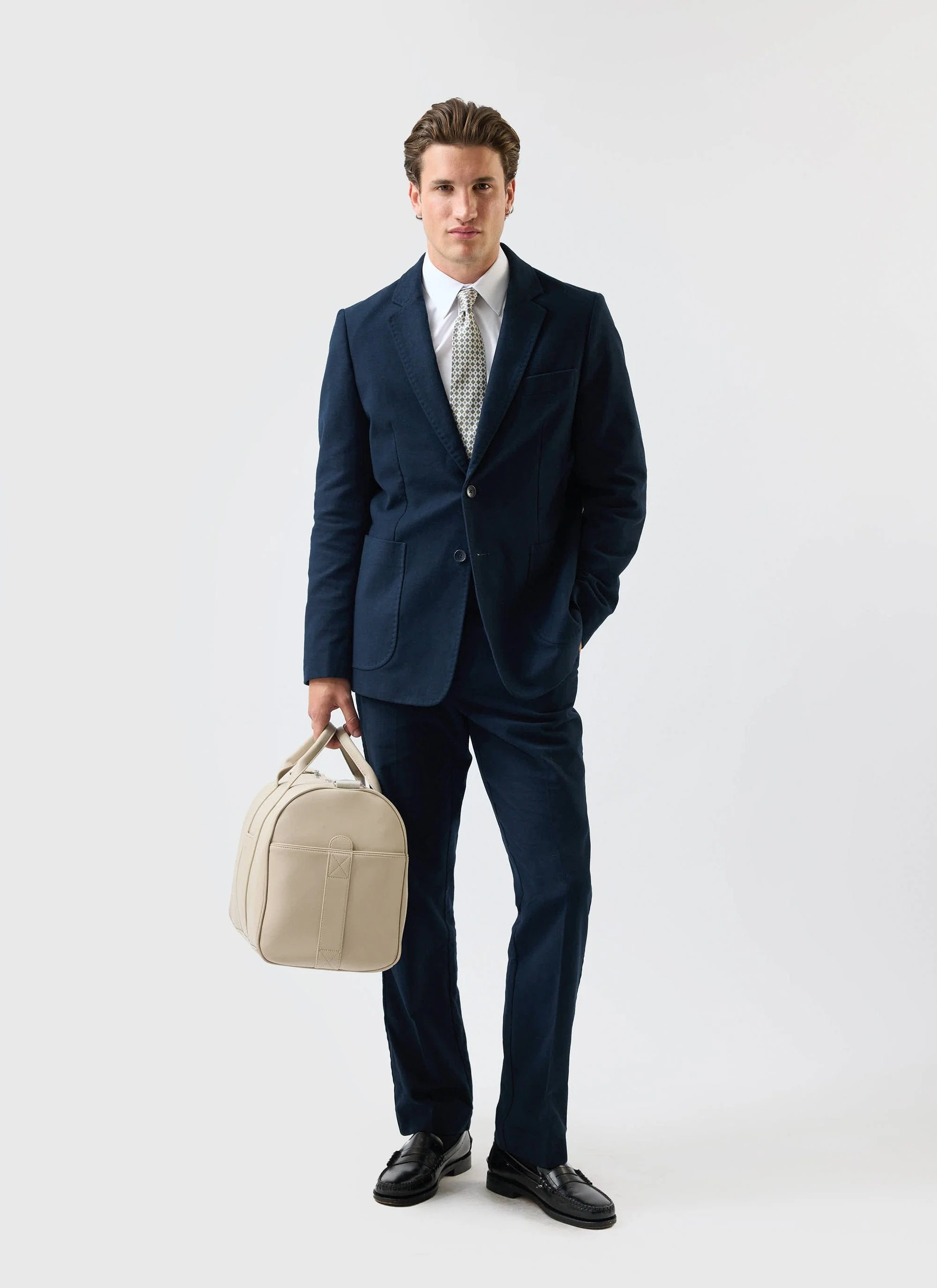 Tailored Moleskin Blazer | Navy - Image 4