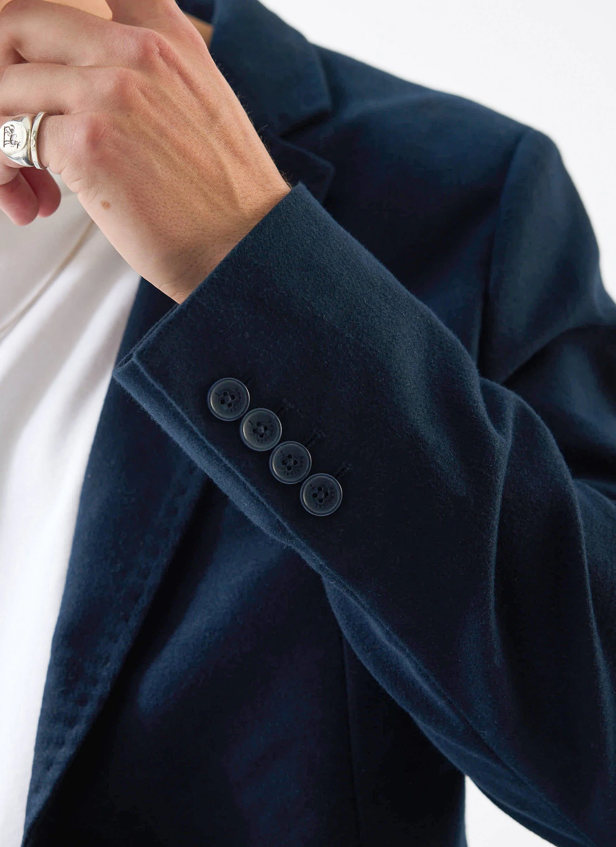 Tailored Moleskin Blazer | Navy - Image 6