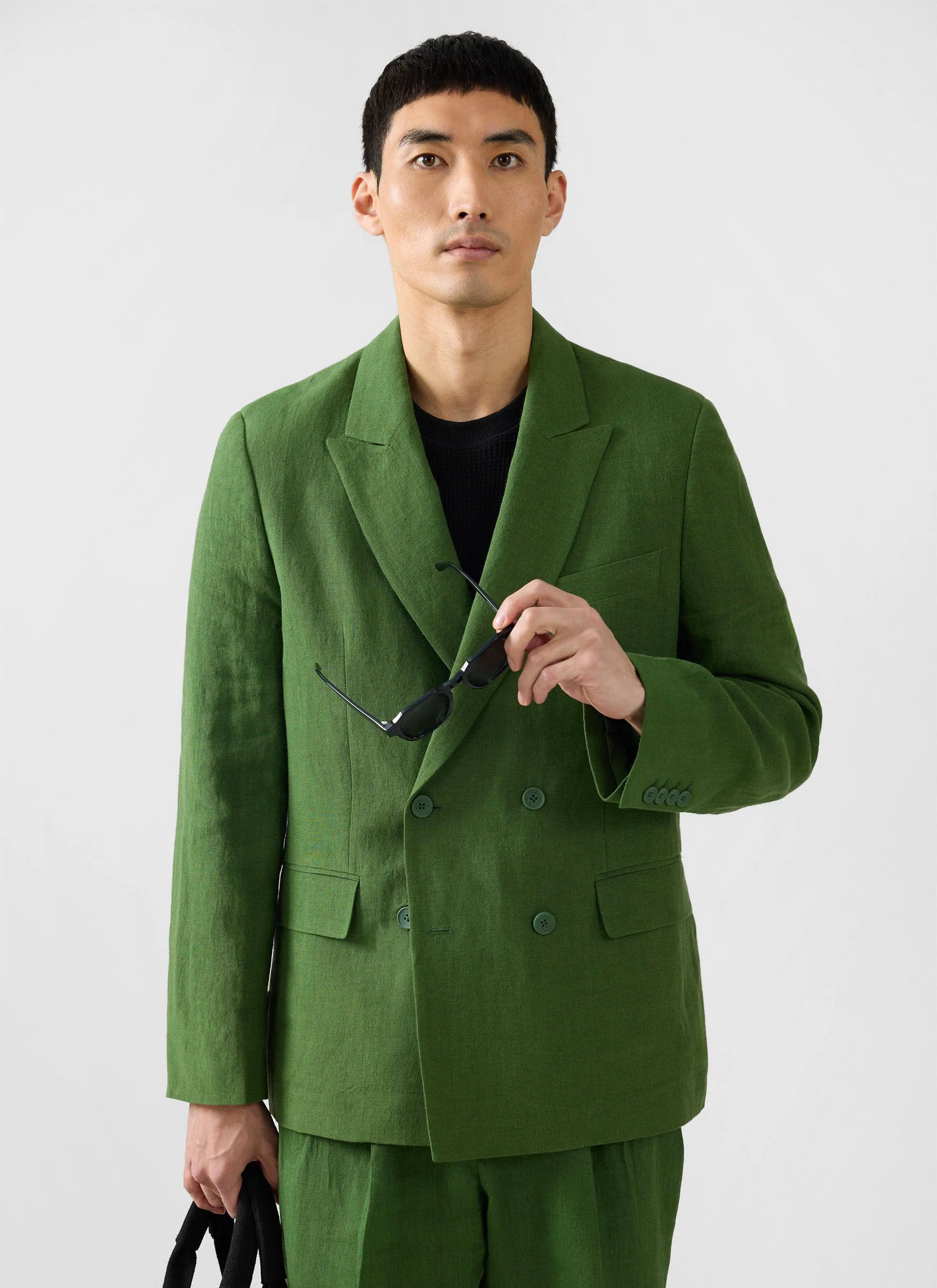 Clifton Double Breasted Blazer | Linen | Forest - Image 4