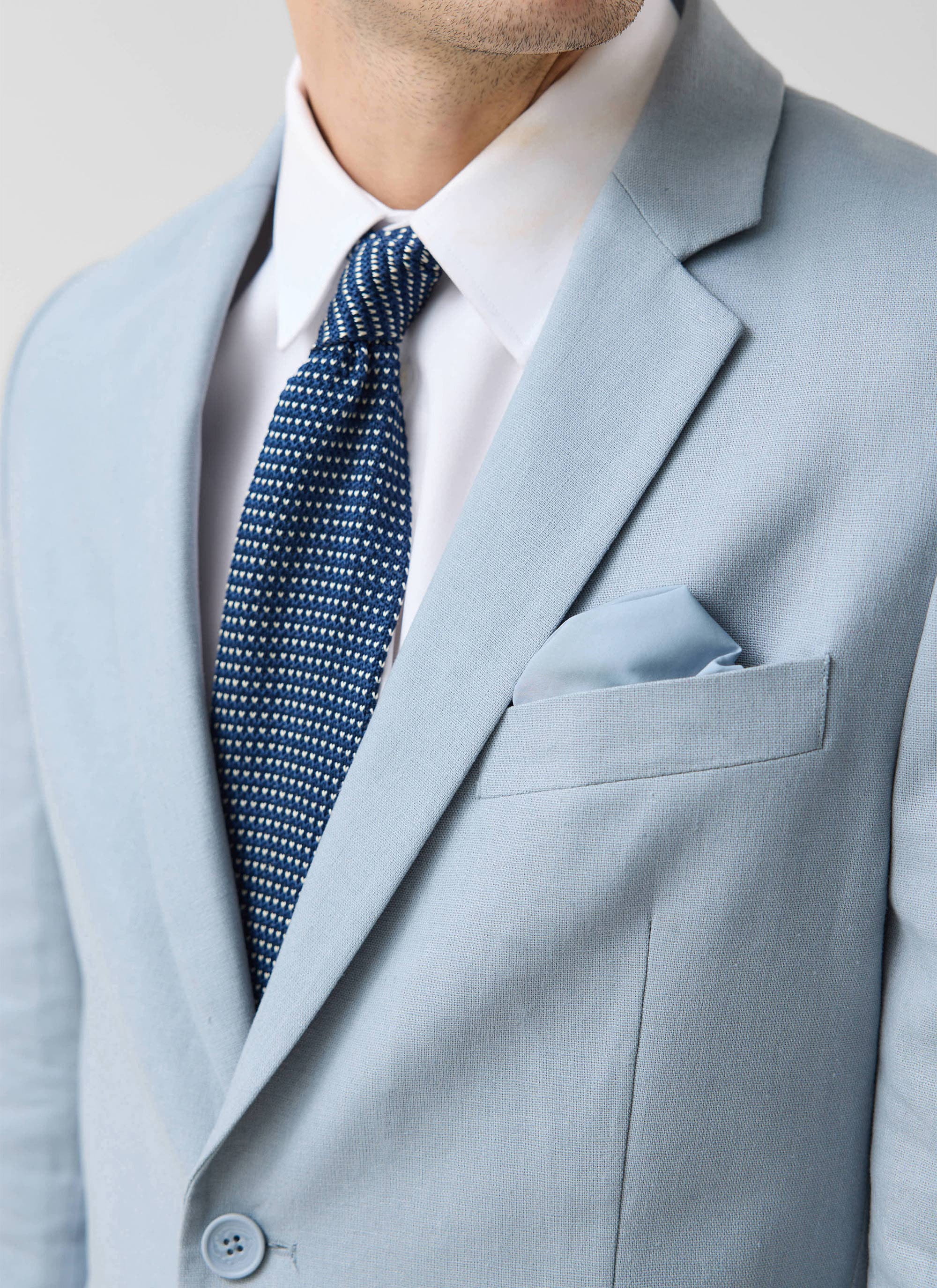 Tailored Two Piece Suit | Linen | Light Blue - Image 2