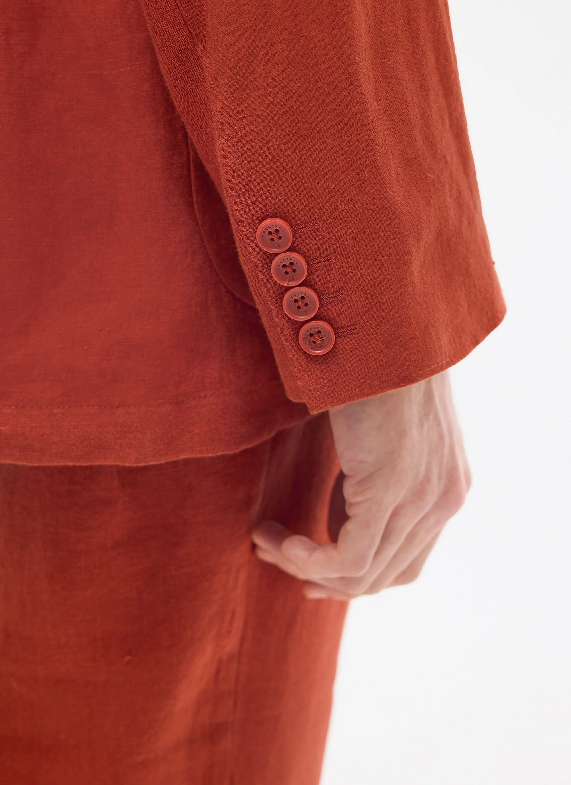 Relaxed Tailored Linen Blazer | Rust - Image 8