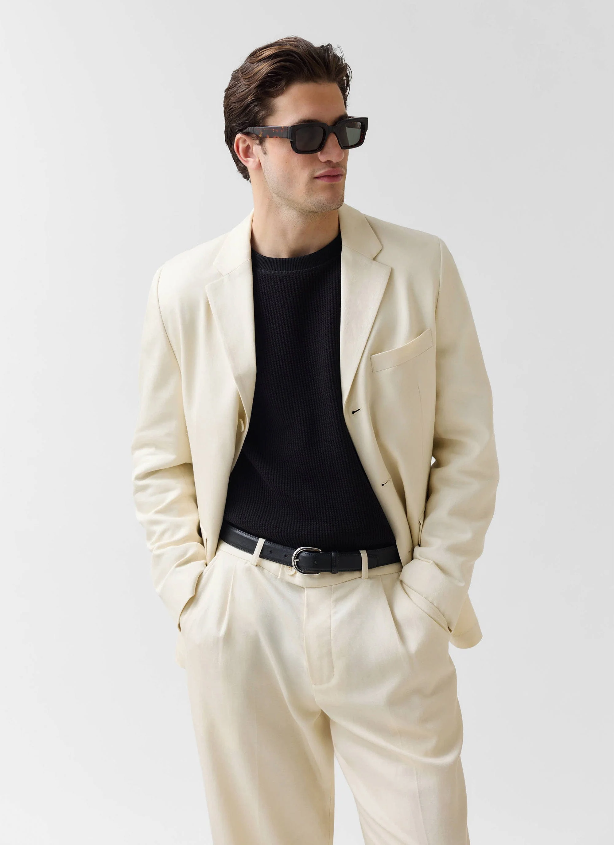 Tailored Two Piece Suit | Lyocell | Cream - Image 3