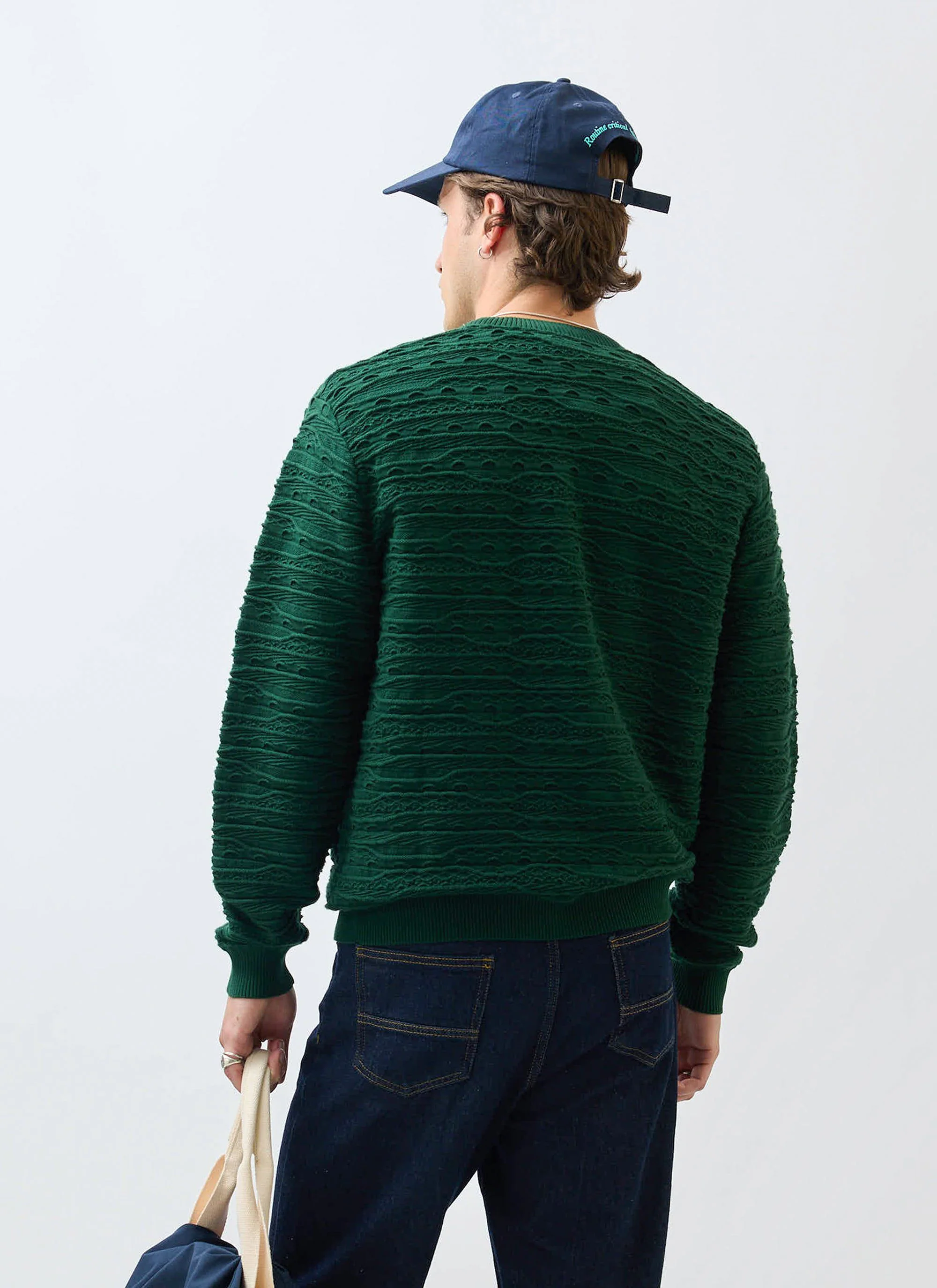 Tales Knitted Crew Neck Jumper | Cotton | Forest - Image 6