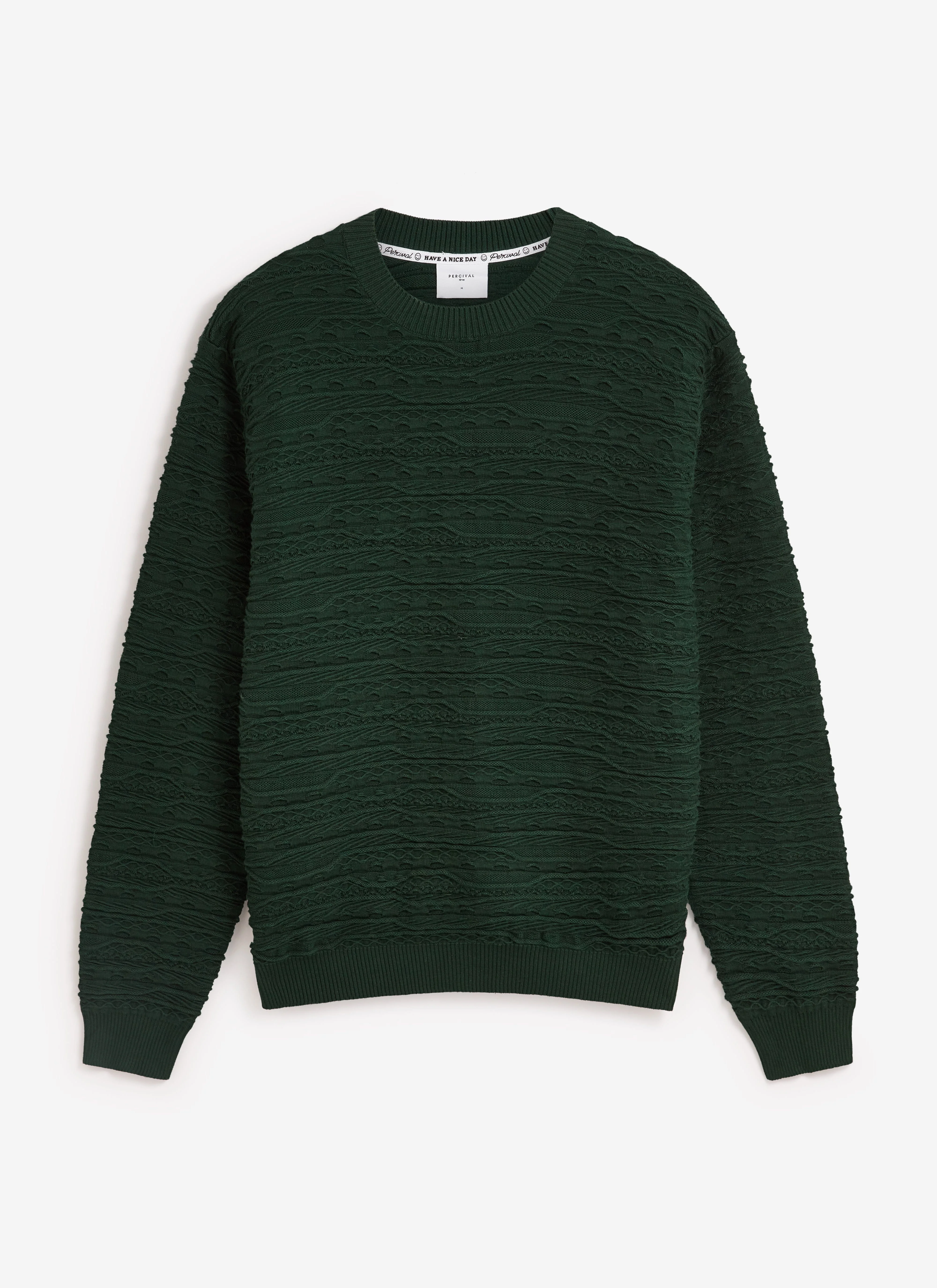 Tales Knitted Crew Neck Jumper | Cotton | Forest - Image 7