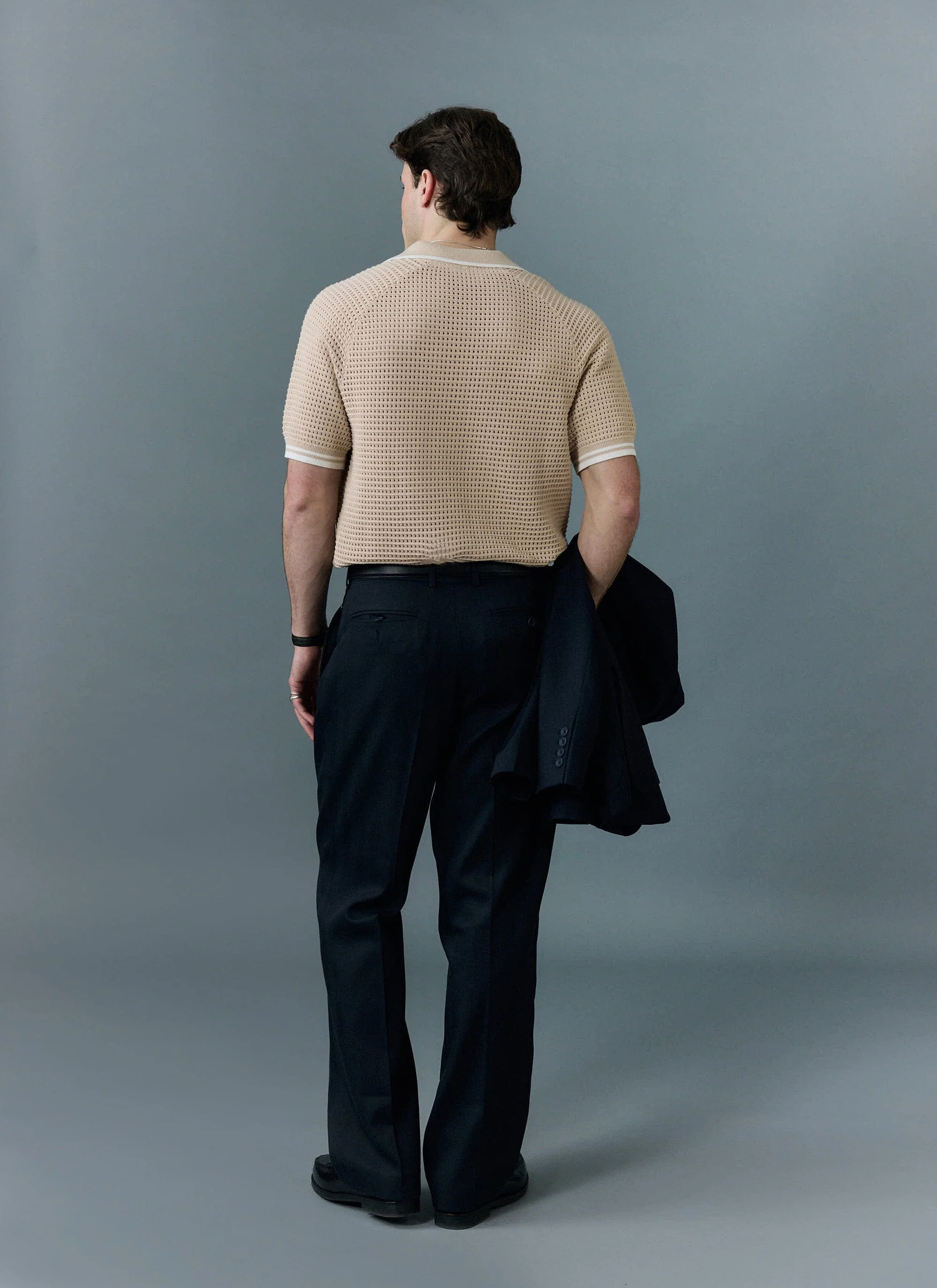 Tennis Boxy Knitted Polo | Cotton | Cream - Image 4
