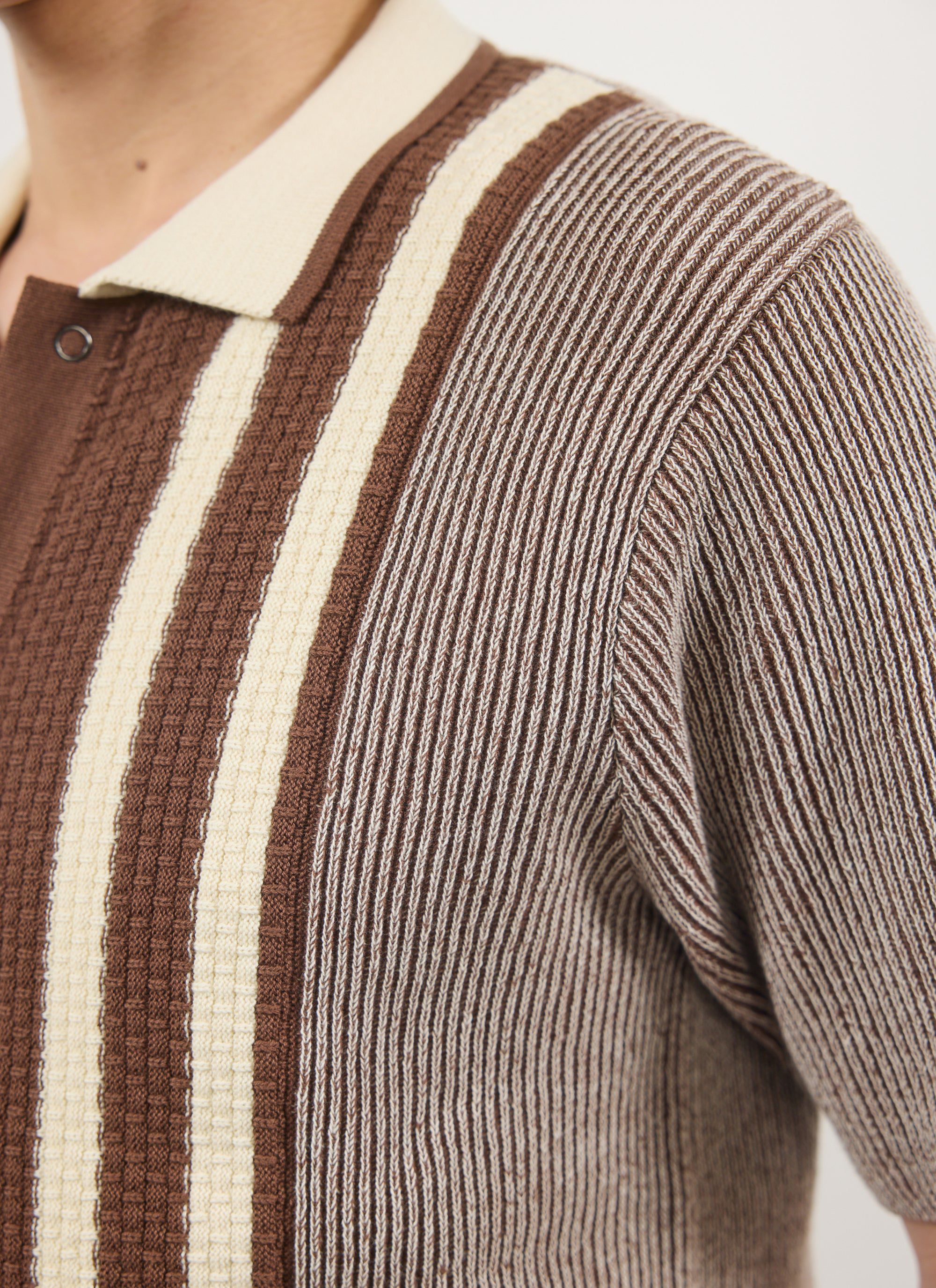 Teramo Knitted Polo Shirt | Cotton | Ecru - Image 8