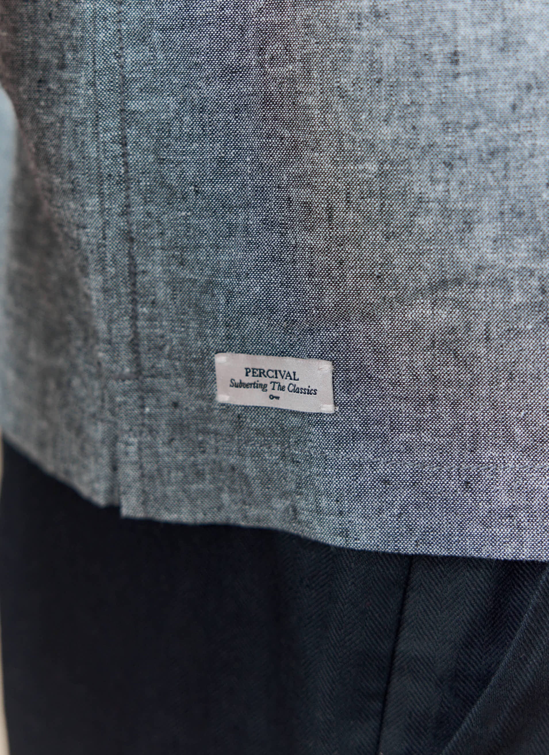 Textured Boxy Shirt | Cotton | Grey - Image 5