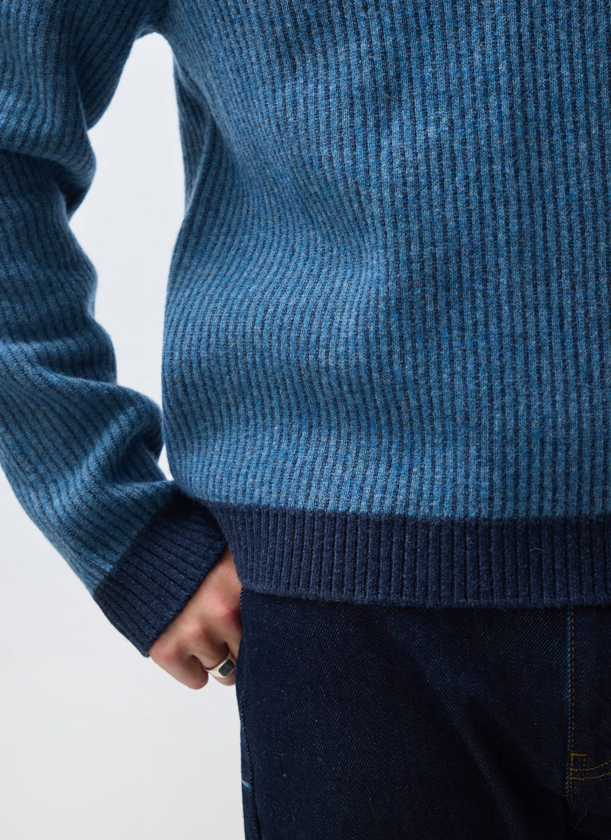 Picnic Polo | Two Toned Wool | Navy - Image 5