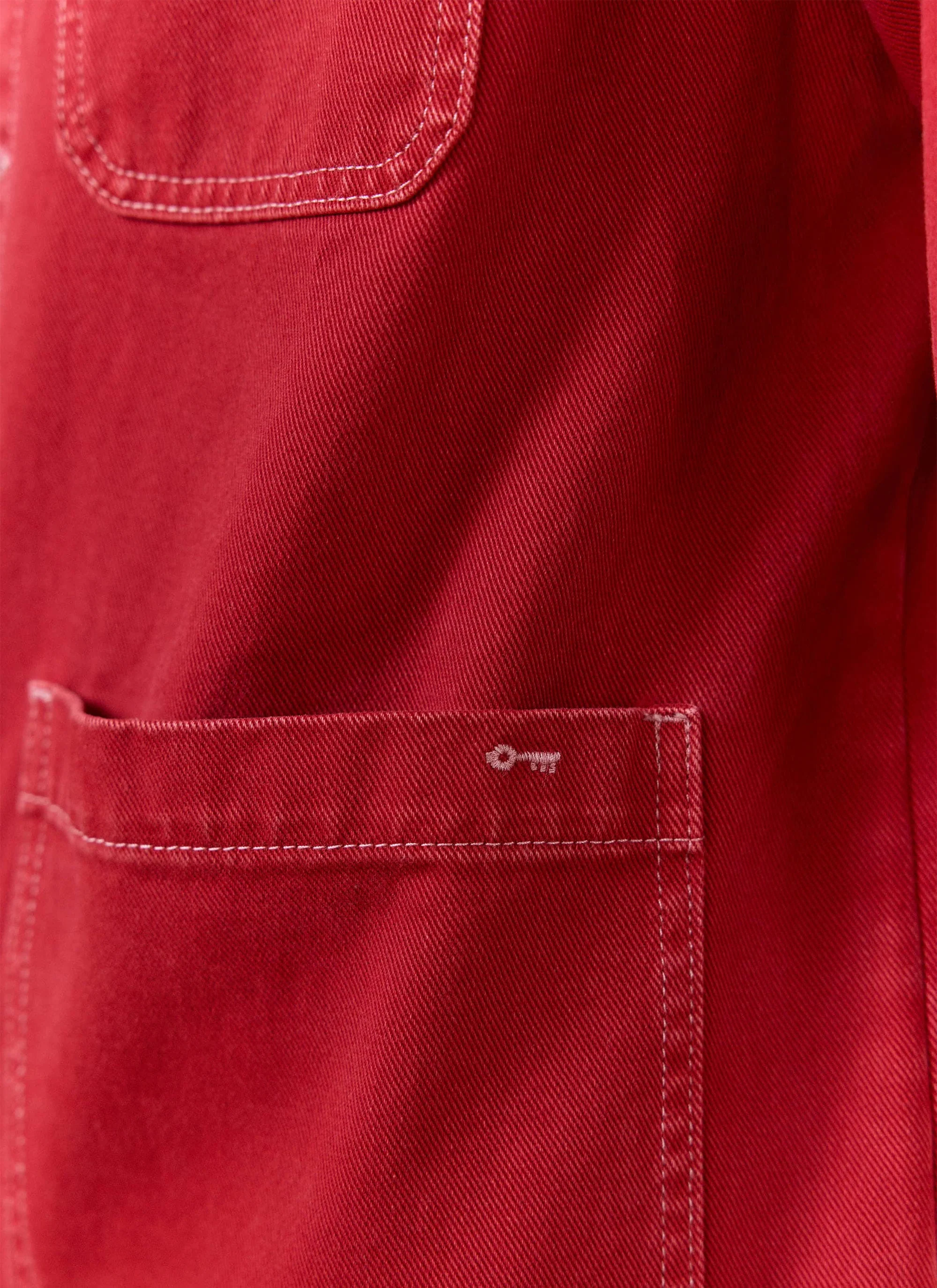 Vintage Wash Oliver Chore Jacket | Cotton Canvas | Red - Image 8