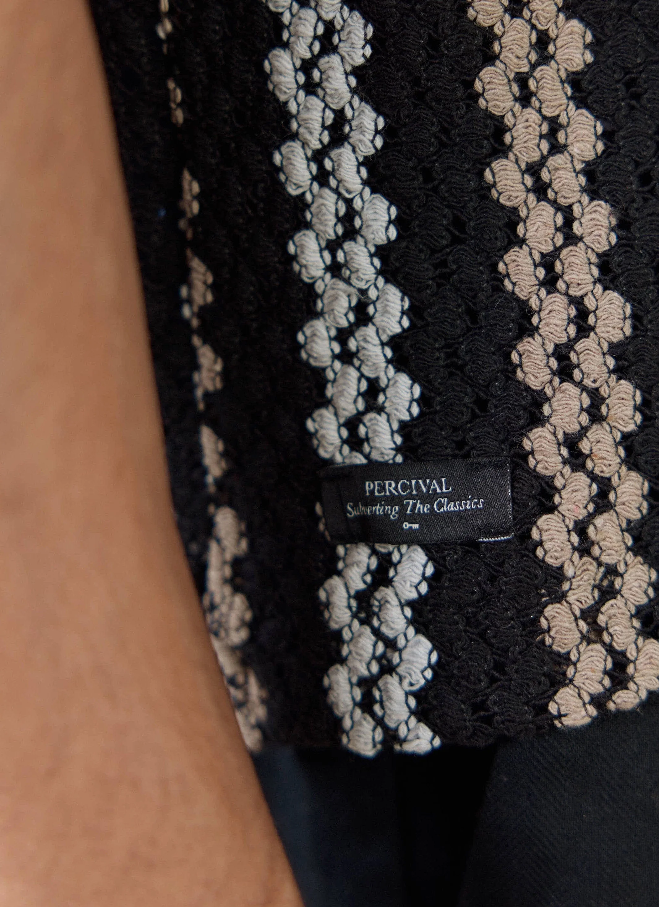 Wade Crochet Boxy Shirt | Cotton Blend | Black - Image 4