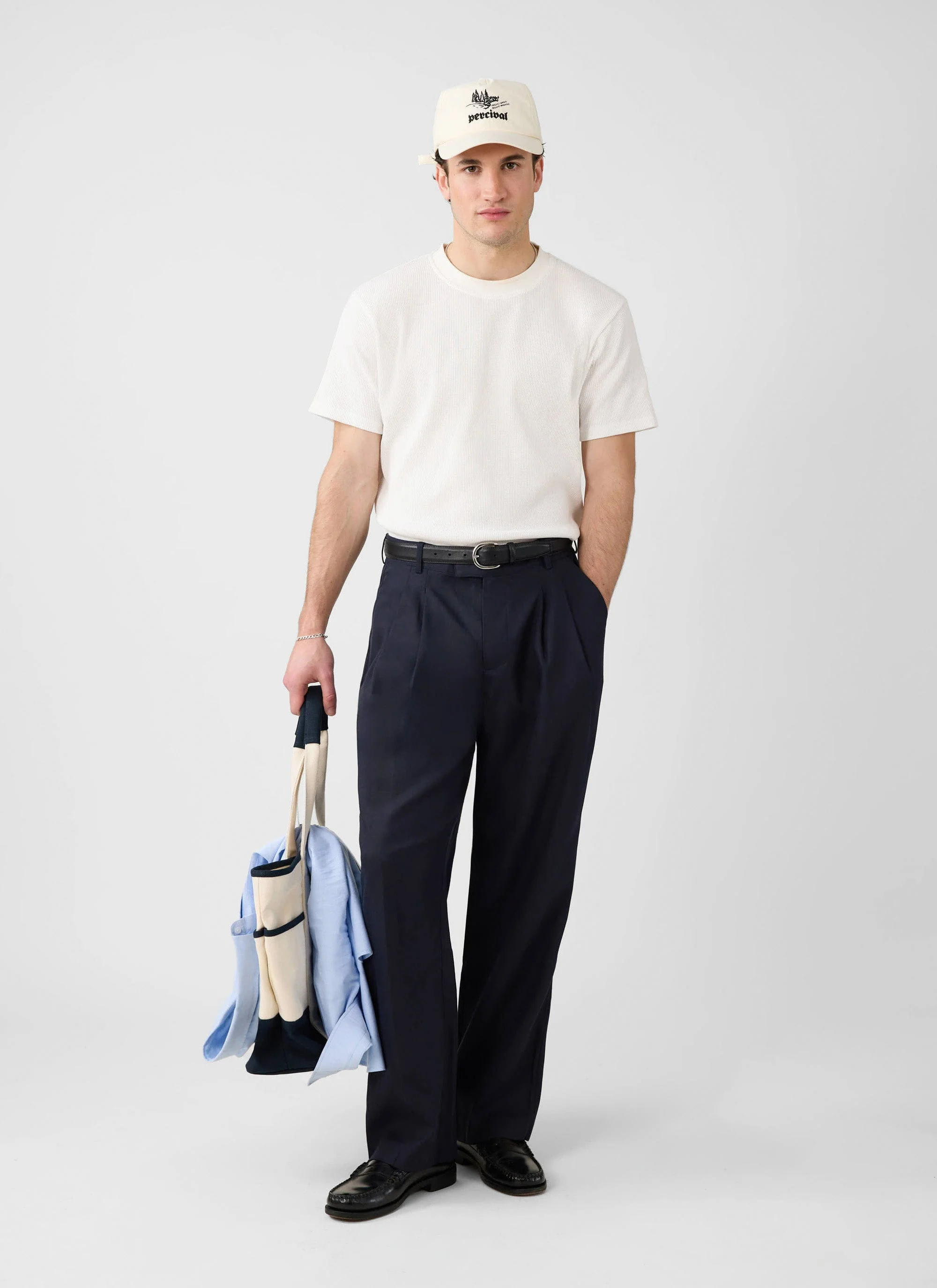 Waffle Short Sleeve T Shirt | Cotton | White - Image 6