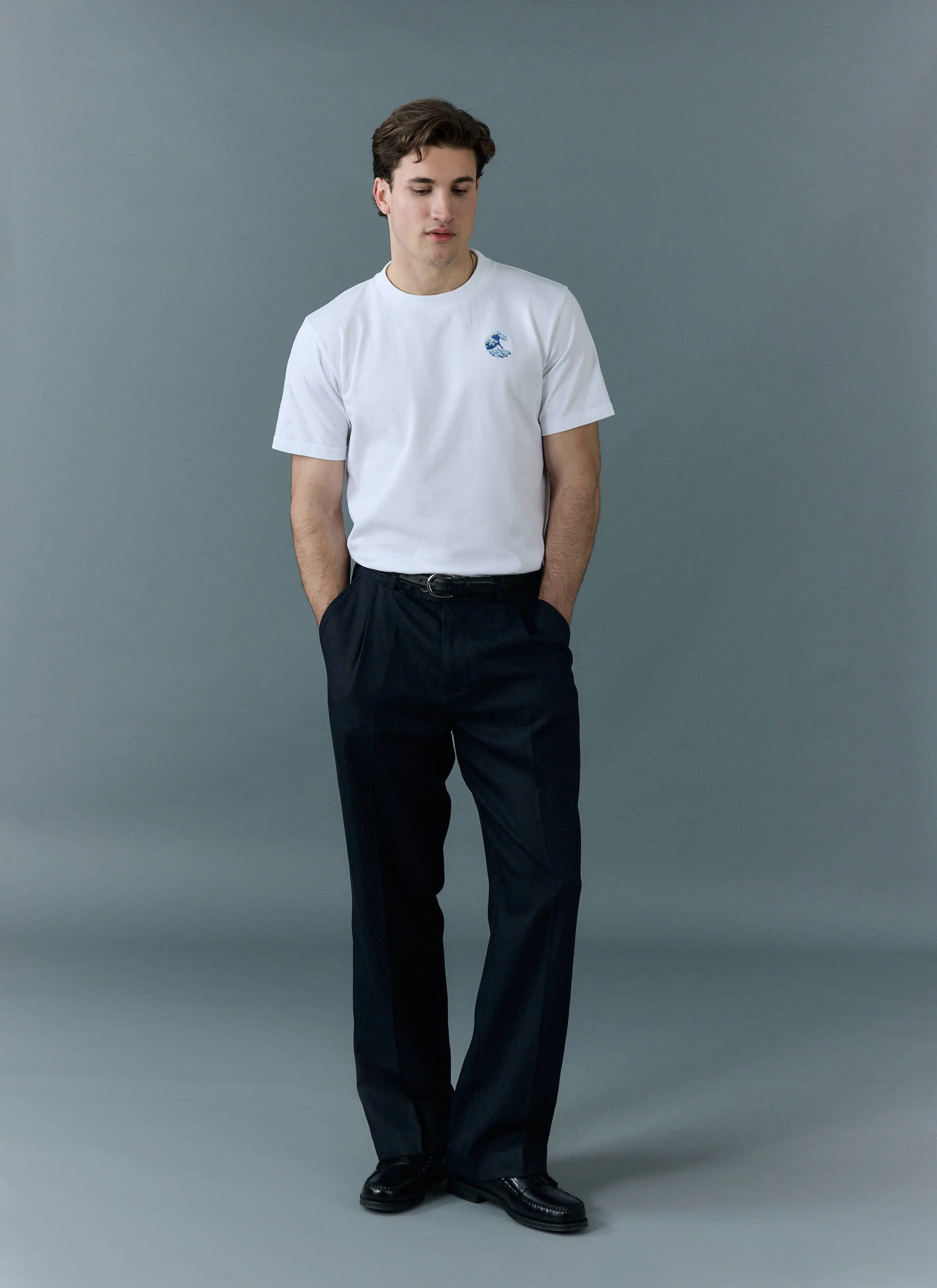 Wave T Shirt | Embroidered Organic Cotton | White - Image 3