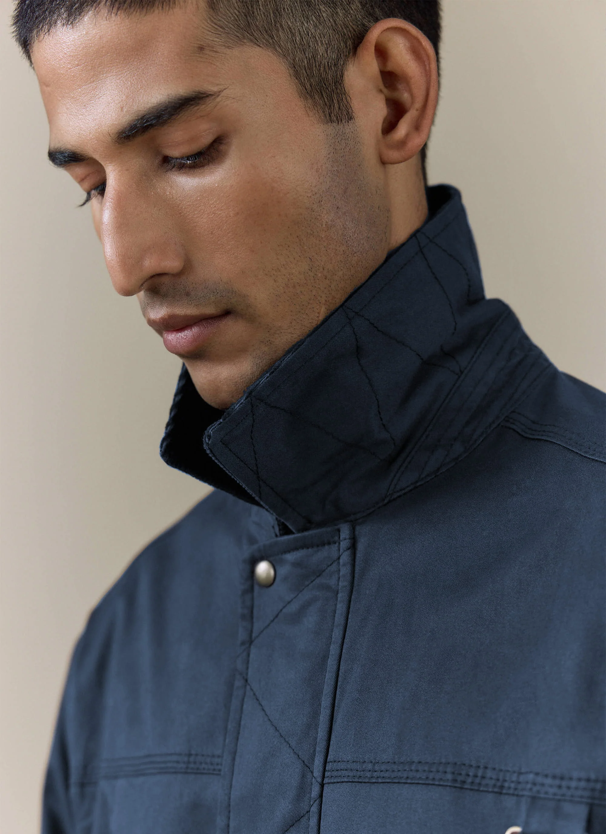 Wax Zip Jacket | Cotton | Navy - Image 5
