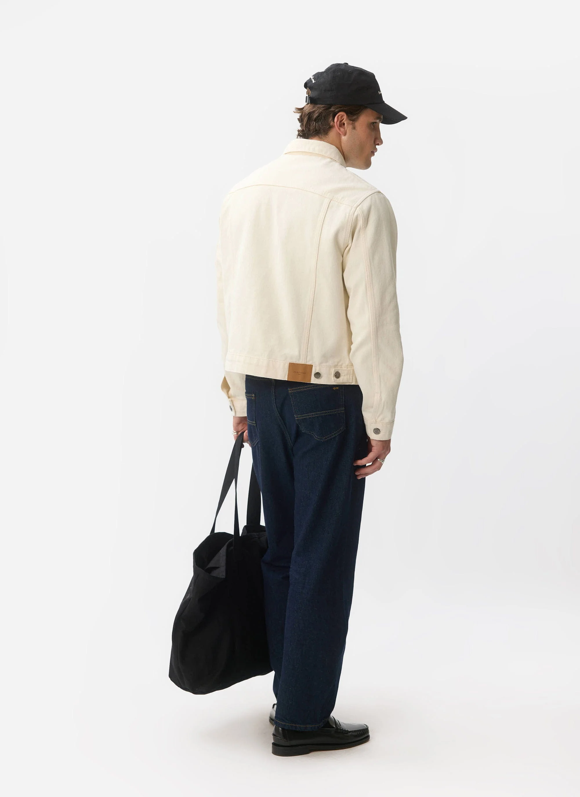 Western Trucker Jacket | Denim | Cream - Image 9