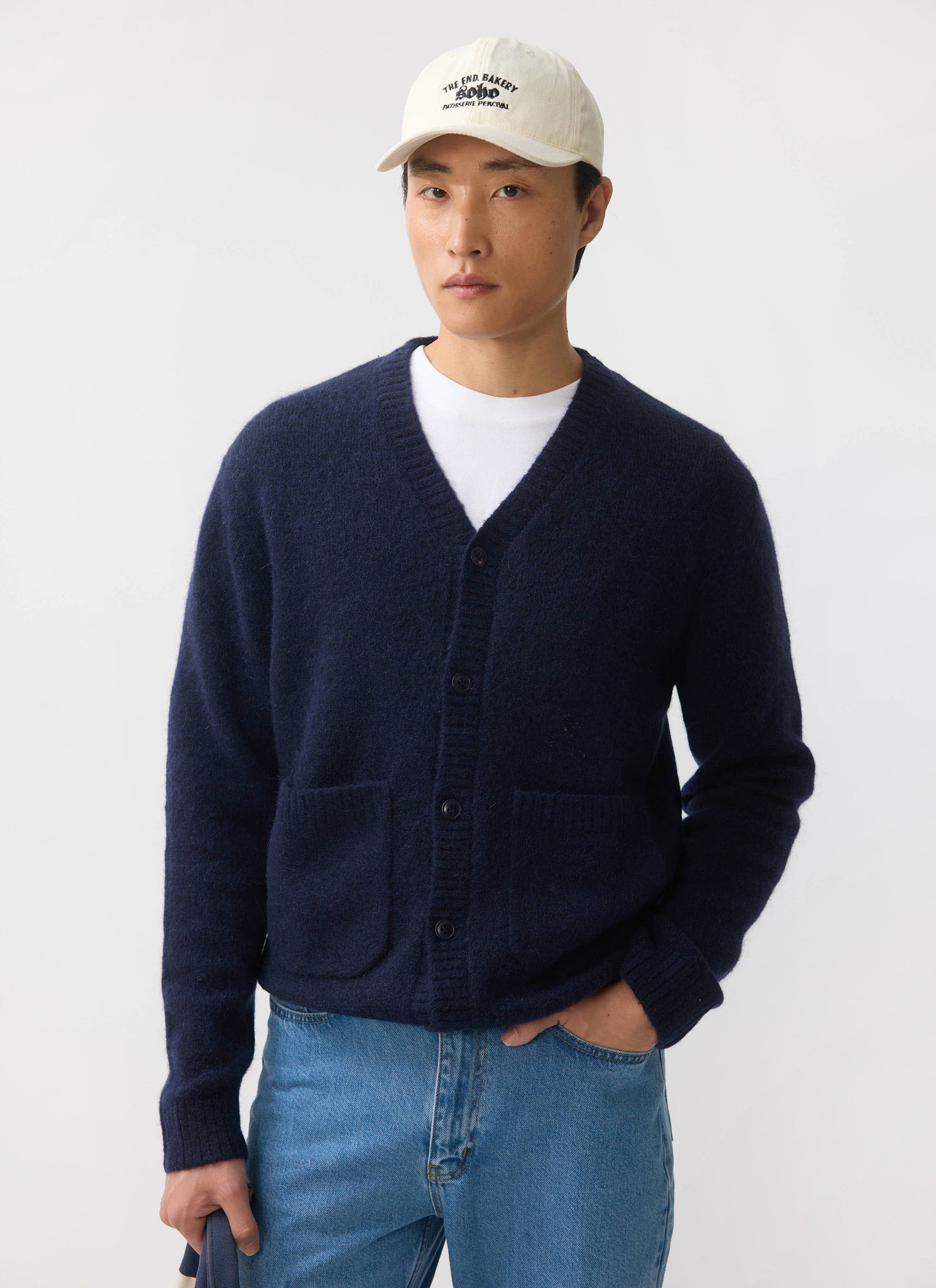 White Glove Cardigan | Mohair | Navy