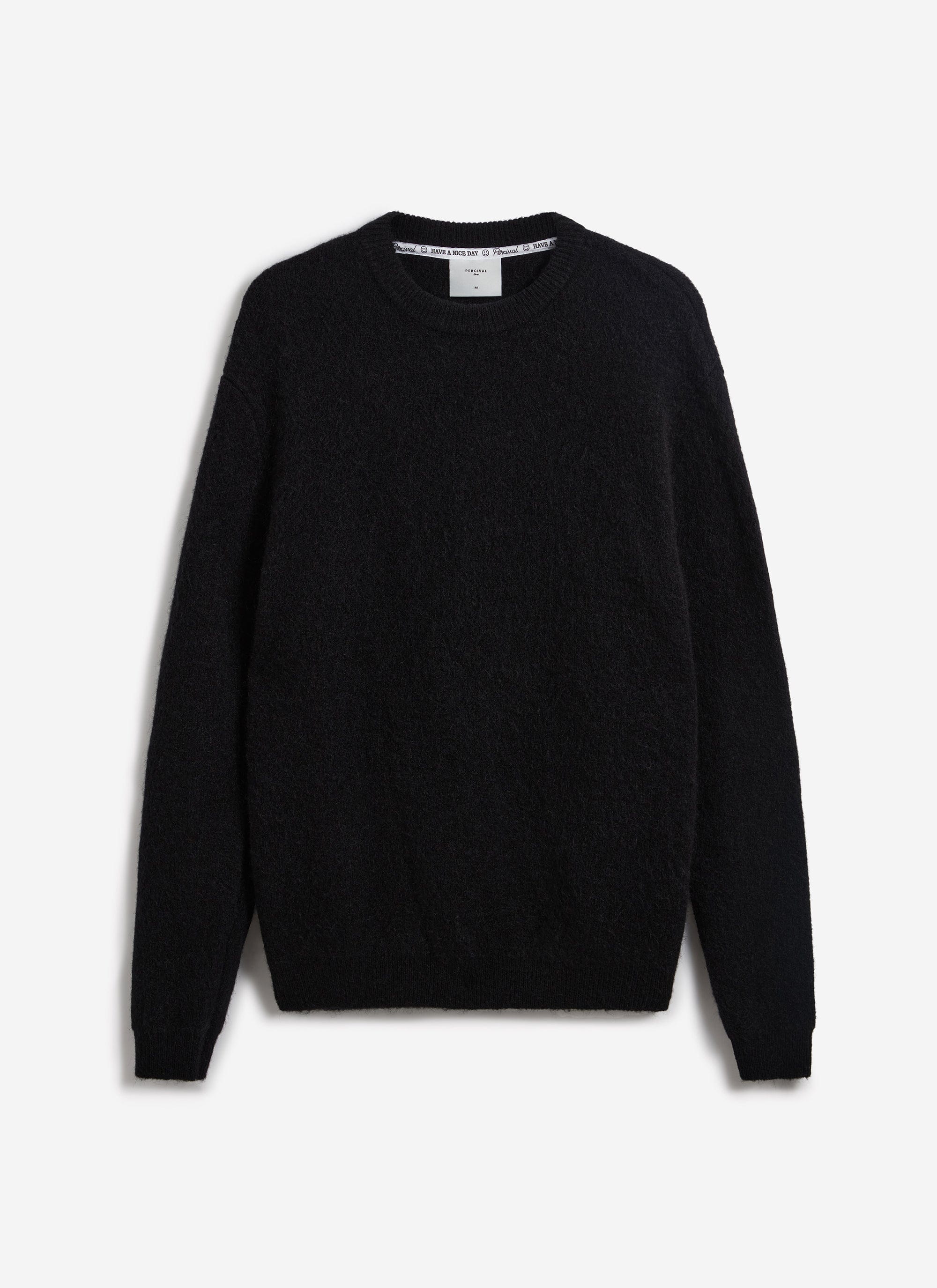 White Glove Crew Neck Jumper | Mohair | Black - Image 6