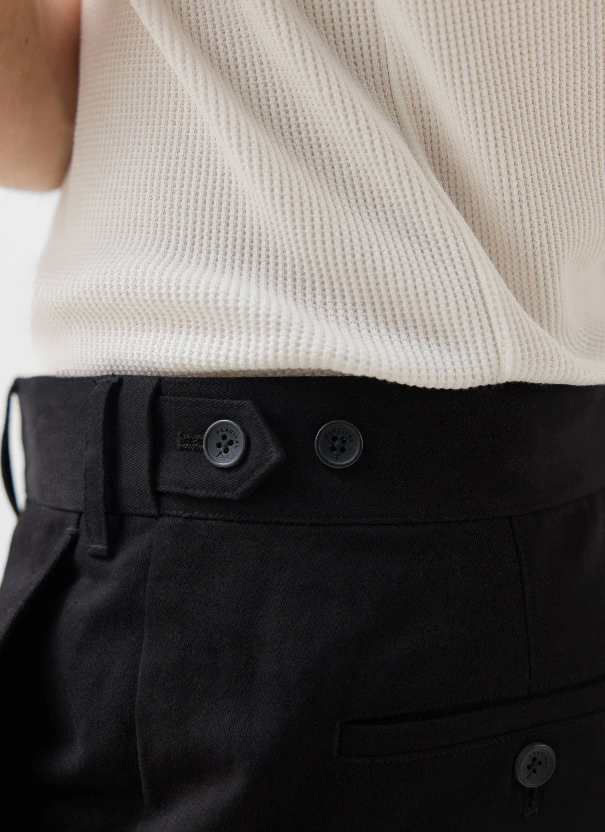 Wide Leg Chino | Cotton | Black - Image 3