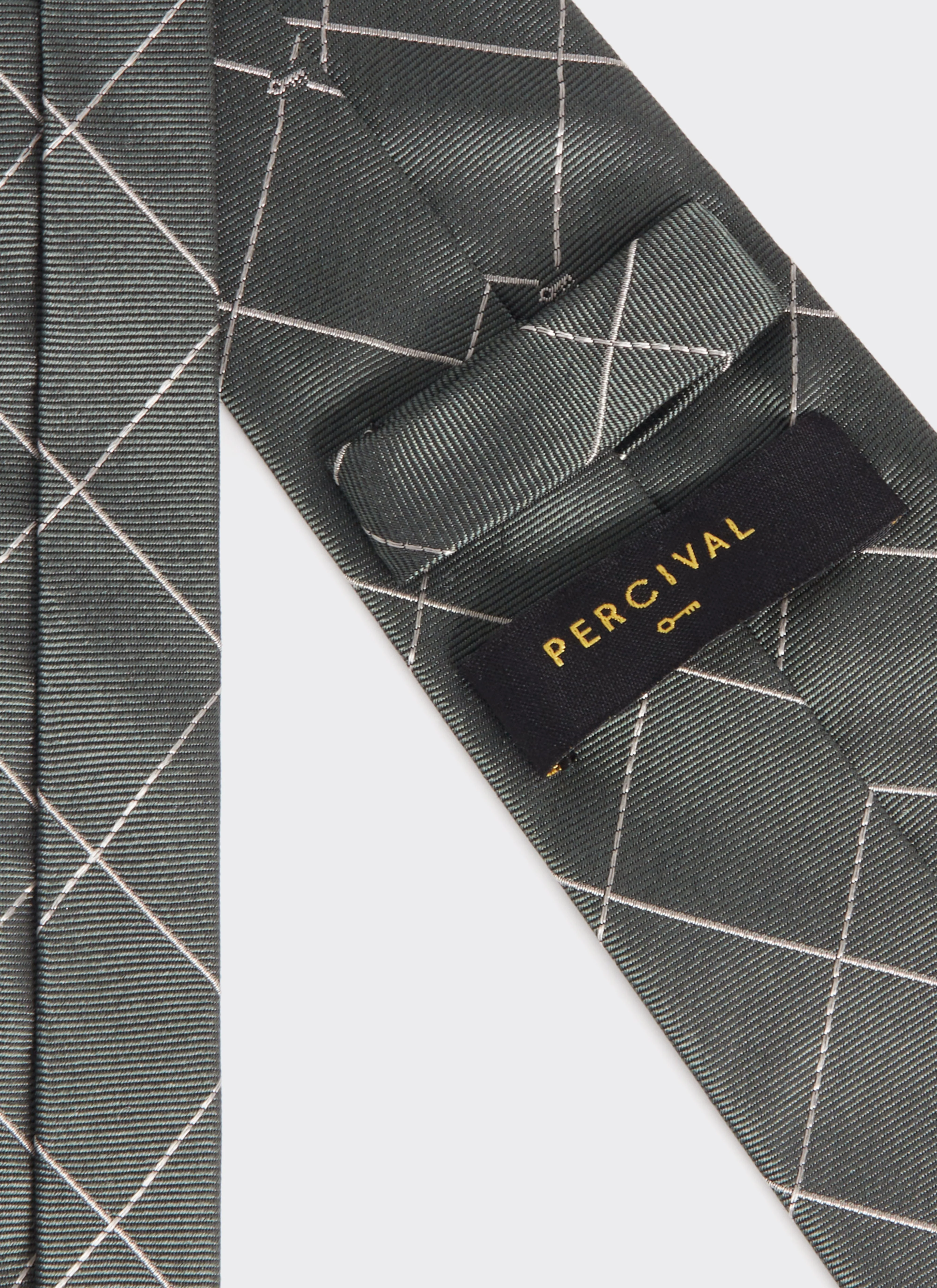 Window Pane Key Jacquard Tie | Silk | Forest - Image 3