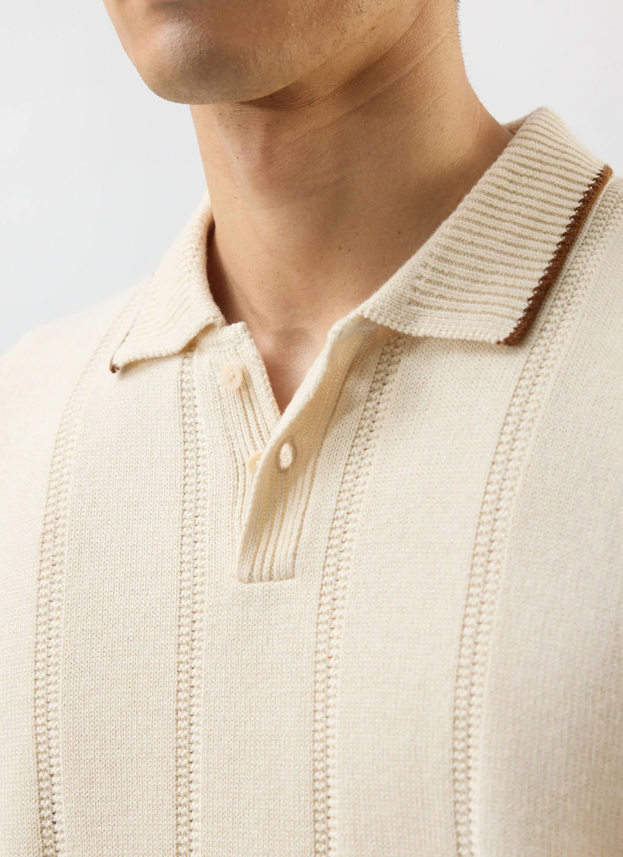 Wool Knitted Polo | Percival x Warren | Cream - Image 4
