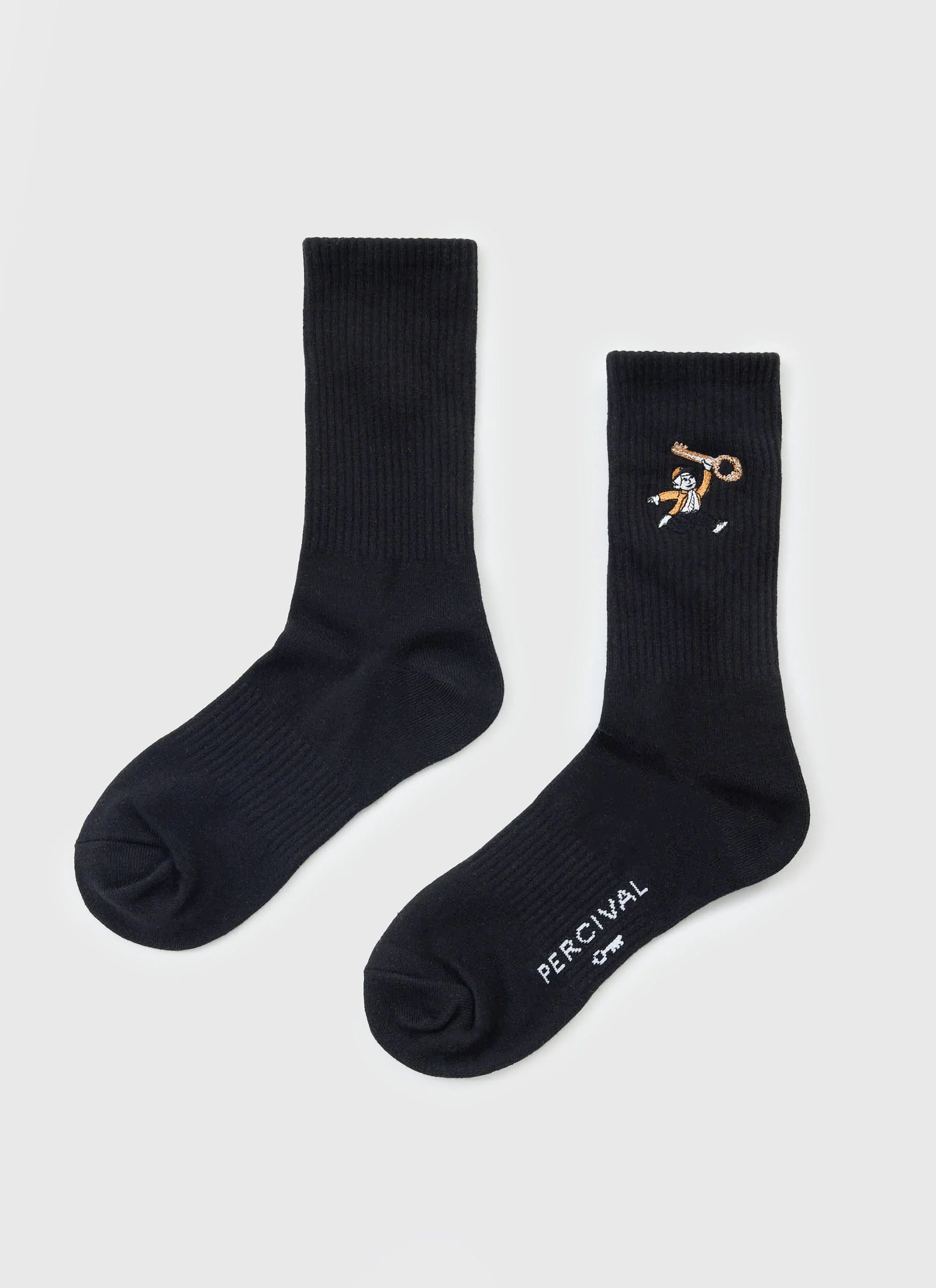 World Key Embroidered Socks | Black - Image 2