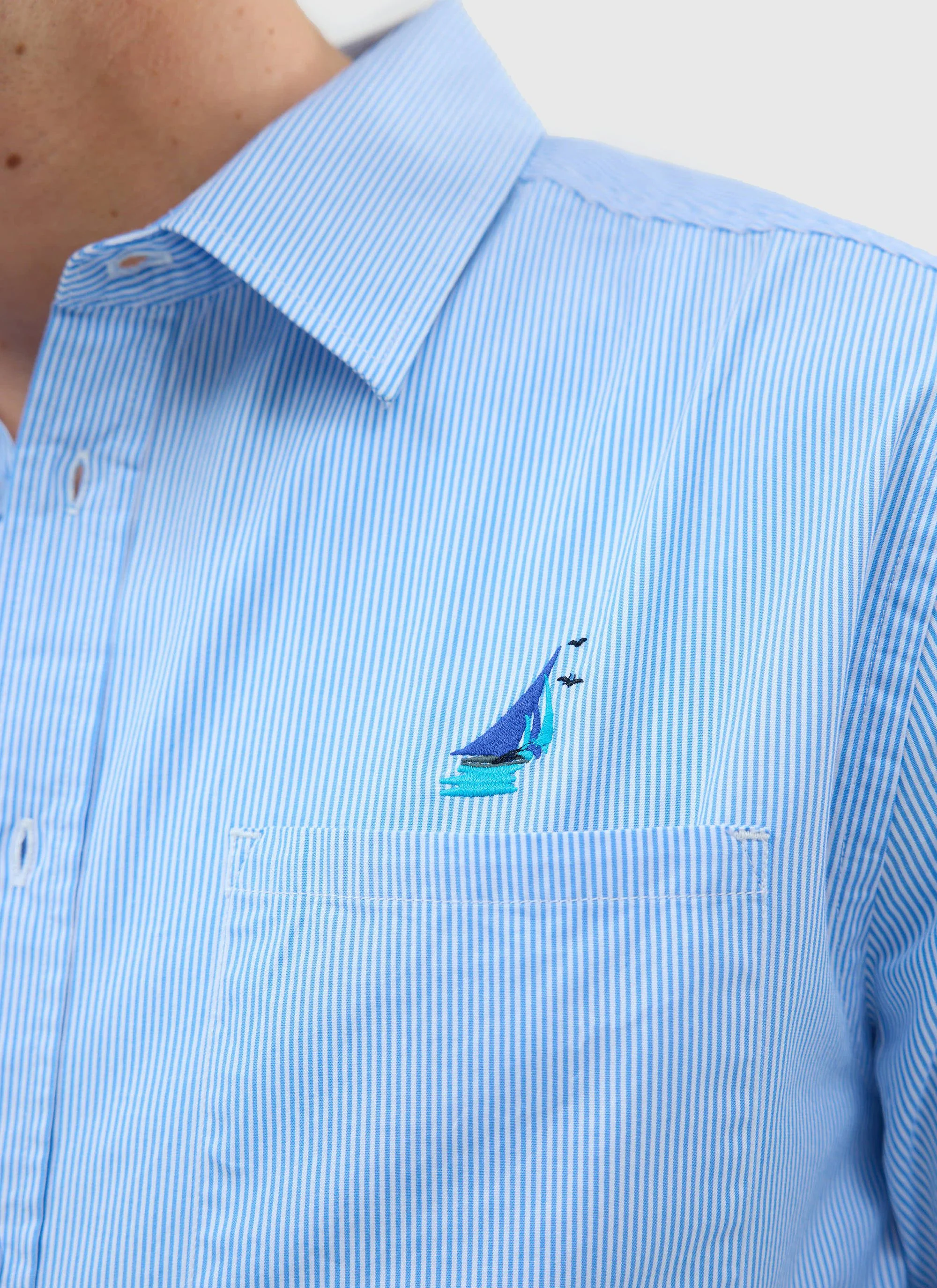 Yacht Stripe Oversized Shirt | Cotton | Blue